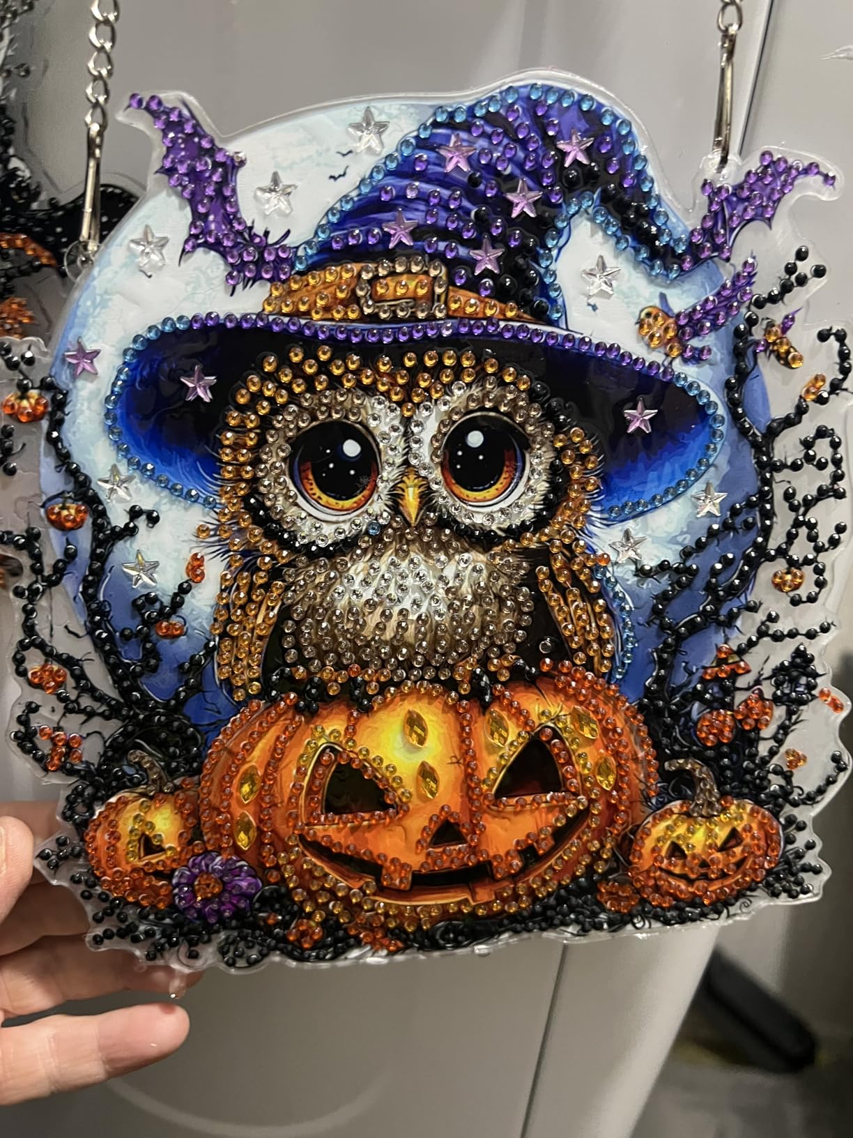 Bowetile Fall Diamond Art Hanging Kits for Adults, Hedgehog Diamond Art Suncatchers, 5D Special Shape Autumn Diamond Painting Pendant Window Ornament Gifts for Home Door Wall Decor customer photo 1