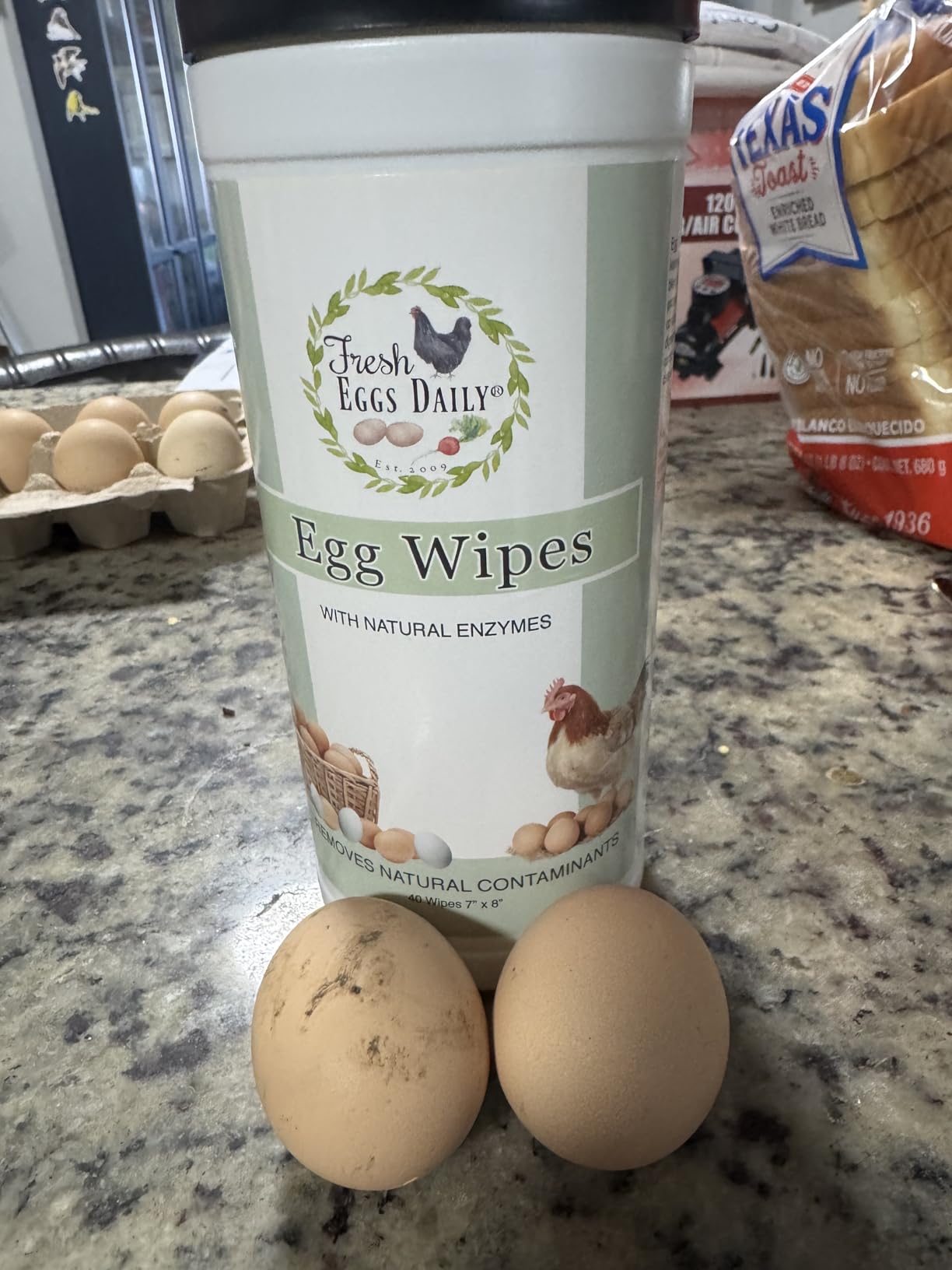 Fresh Eggs Daily Egg Wipes – Enzyme-Based Egg Cleaner for Backyard Chickens, No Rinse Needed, Natural Enzyme Formula – 40 Natural Cleaning Wipes customer photo 1