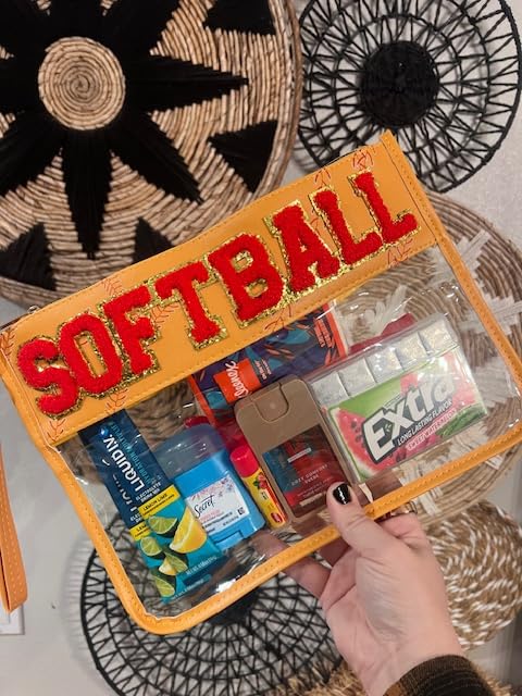 Baseball Gift Bags Baseballs Treat Bags Team Gifts Clear Chenille Letter Zipper Pouch Accessories Stuff Sport Portable customer photo 1