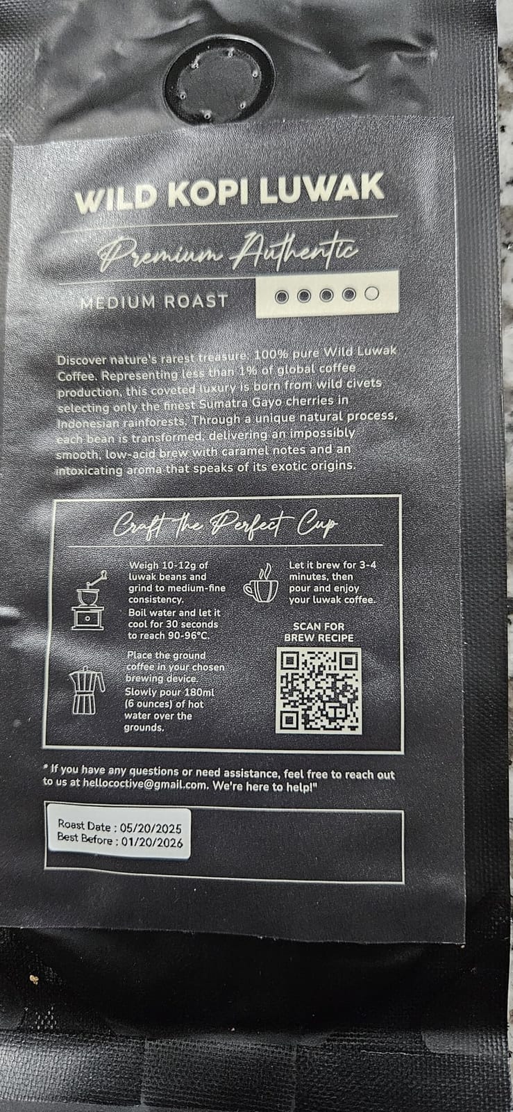 Kopi Luwak Civet Coffee Beans (8.8 oz) - World's Most Expensive Coffee, Wild-Harvested, From Gayo Sumatra Indonesia- Luxury Gift Set customer photo 2