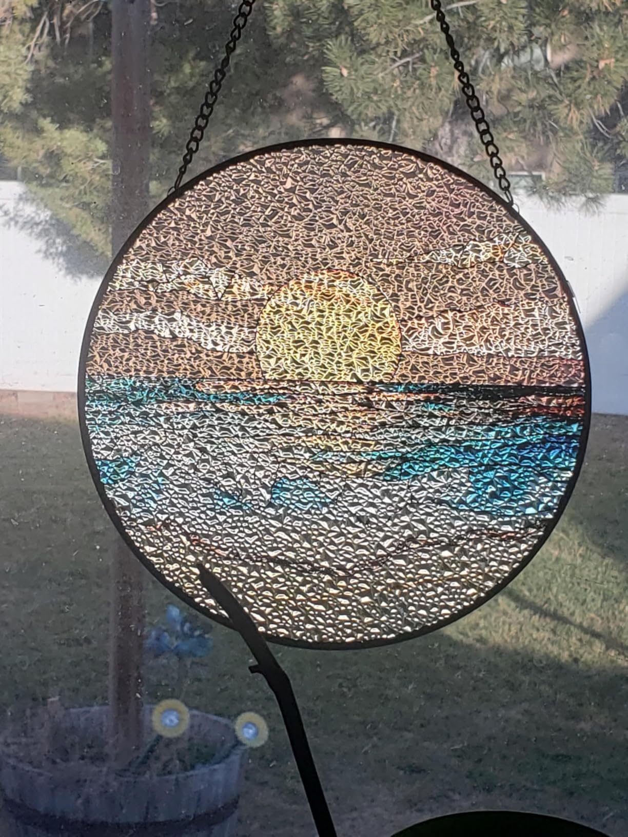 8 Inch Mushroom Suncatcher, Stained Glass Mushrooms Home Decor, Stained Glass Window Hanging, Plant Lover Gifts for Women, Birthday Gifts for Her Mom Grandma customer photo 2