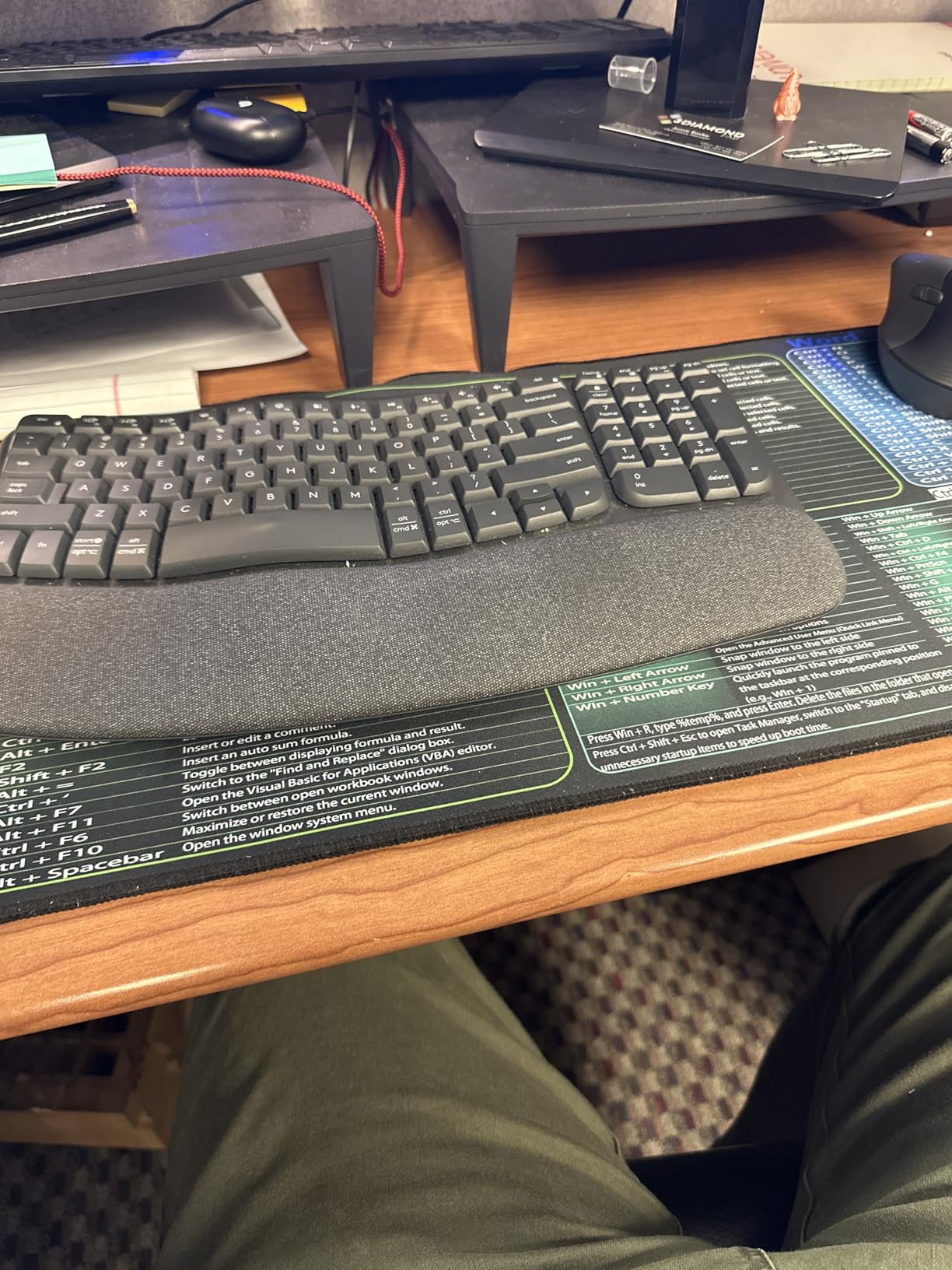 secret corner Excel Cheat Sheet Desk Pad, Mouse Pad with Keyboard Shortcuts, Large Waterproof Non-Slip Office Desk Mat with Stitched Edges, 27.6 x 11.8 Inches customer photo 1