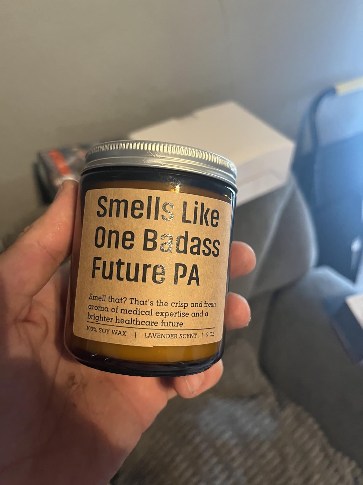 Miracu Candle, Future Physician Assistant Gifts, PA School Essentials | Funny PA Week, Graduation, Acceptance, White Coat Ceremony, Christmas, Birthday Present Ideas customer photo 2