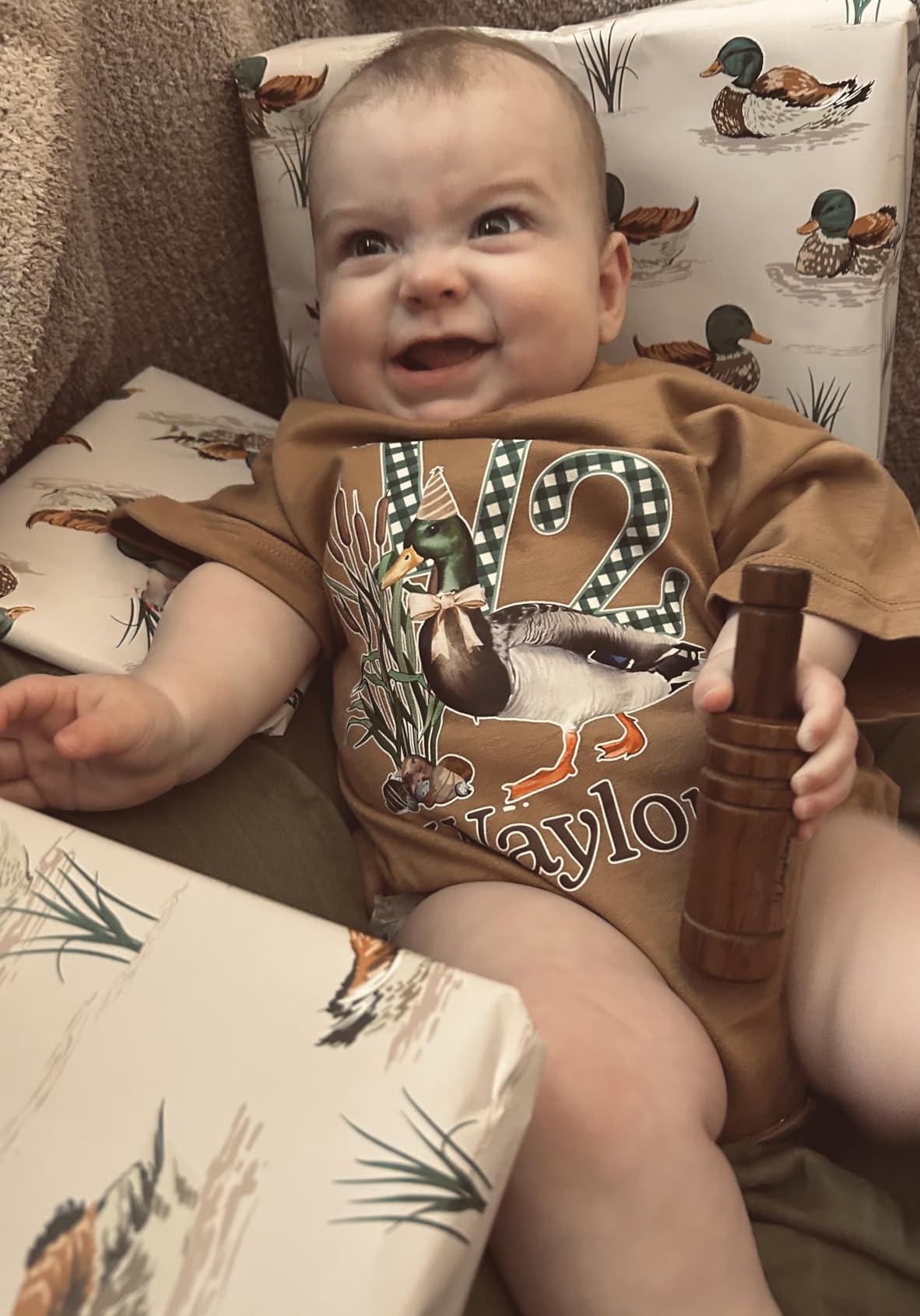 Personalized Half Birthday Outfit Baby Boy, Custom 1/2 Birthday Boy Bubble Romper, 6 Month Photoshoot customer photo 1
