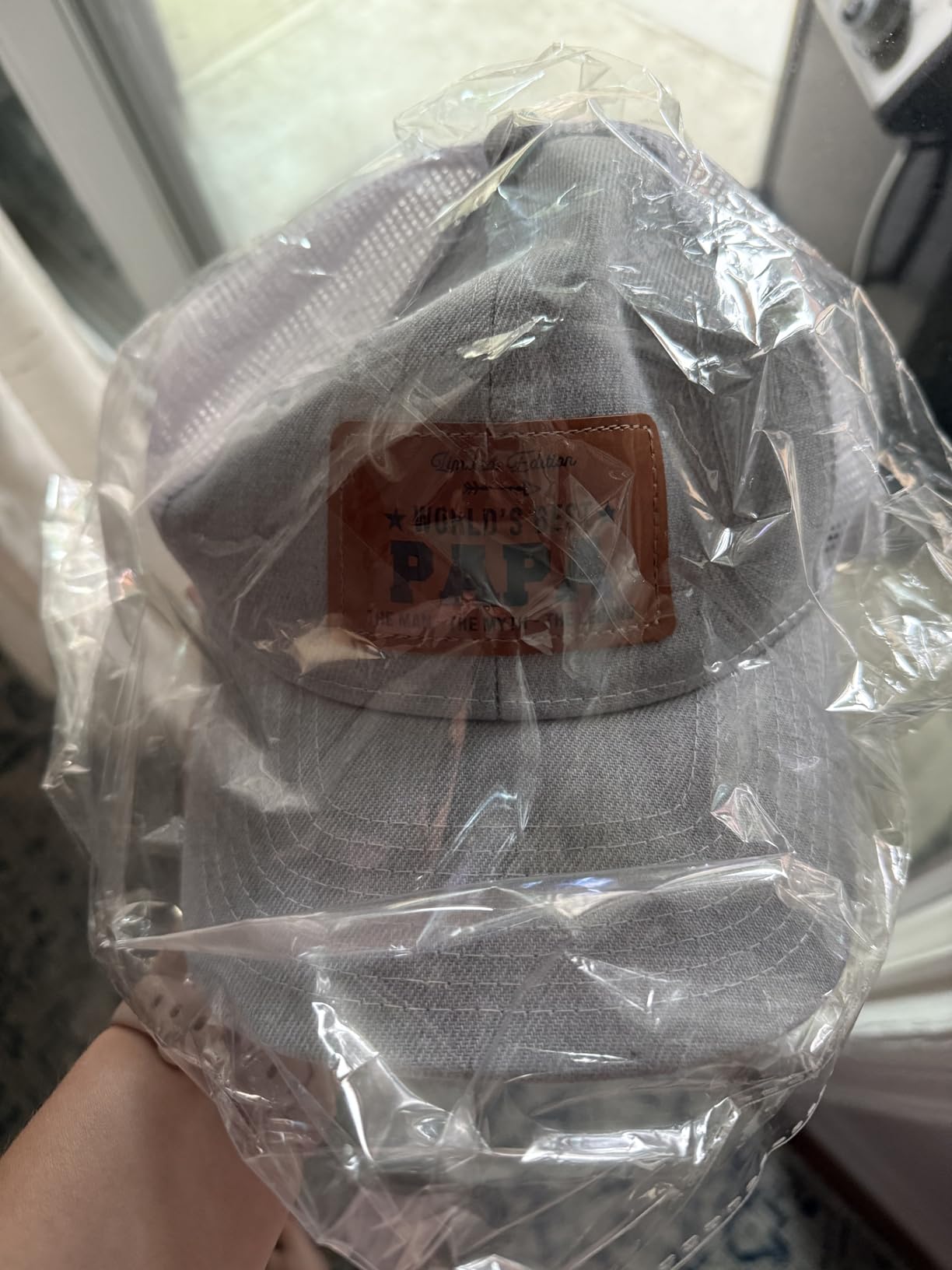 Men's Hat Gifts - Men Cap Gifts for Christmas Father's Day Birthday Trucker Hat Leather Pattern Baseball Cap customer photo 1