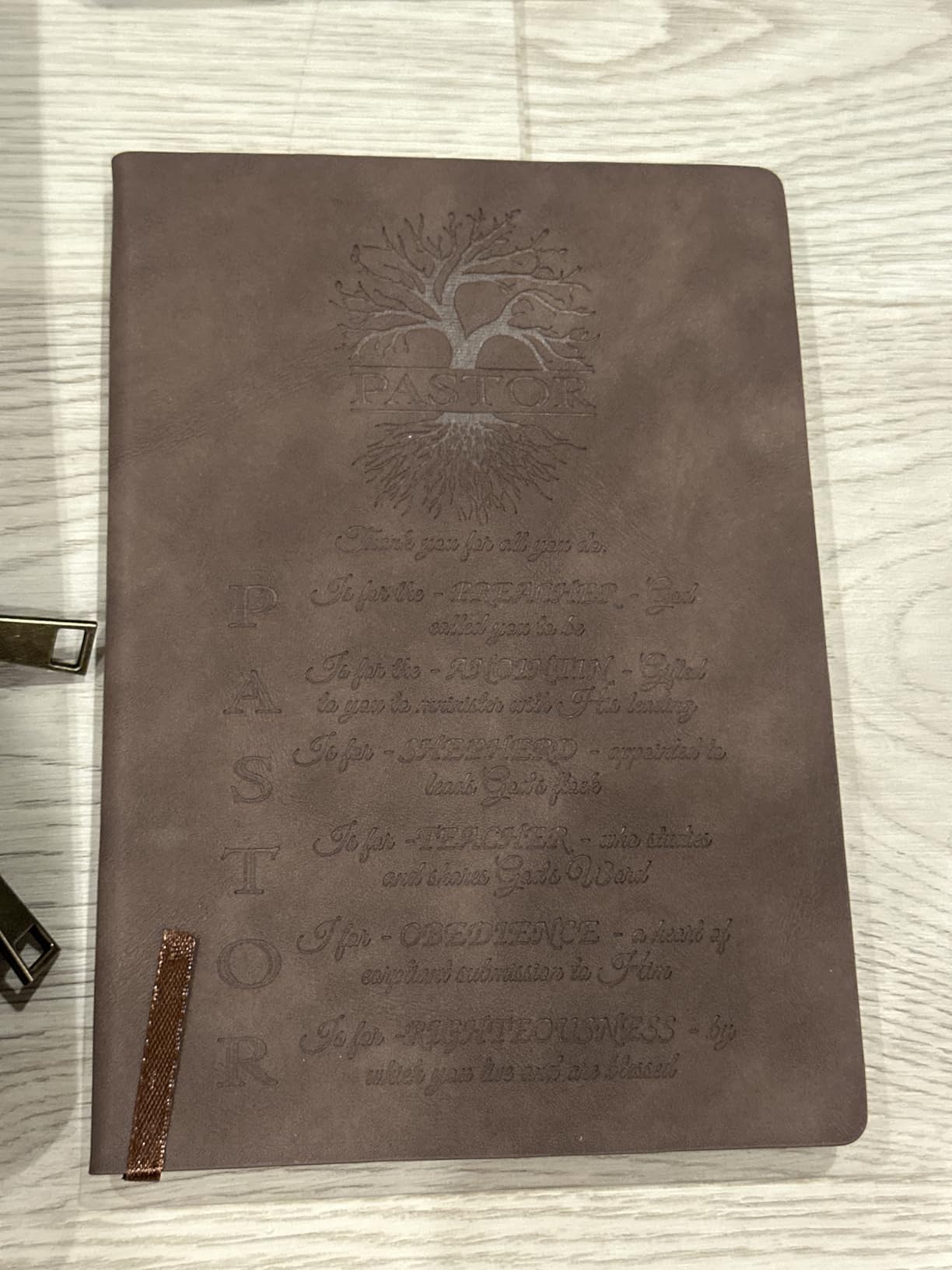 Fuyoooo 3 Pcs Pastor Gift Leather Bible Verse Portfolio Set with Pen | Pastor Appreciation Gifts for Church Men Coworkers, Christian Scripture Notebook with Zipper, Bible Quote Journal Organizer customer photo 2