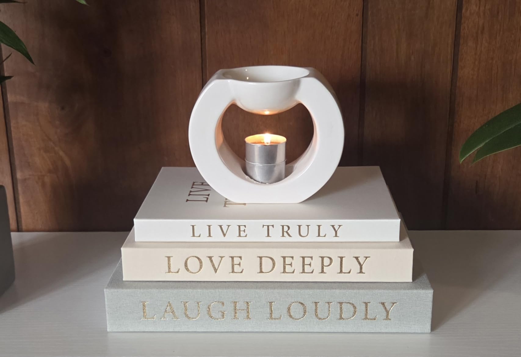 Aesthetic Decorative Books, Set of 3 Linen Faux Books for Decoration customer photo 2