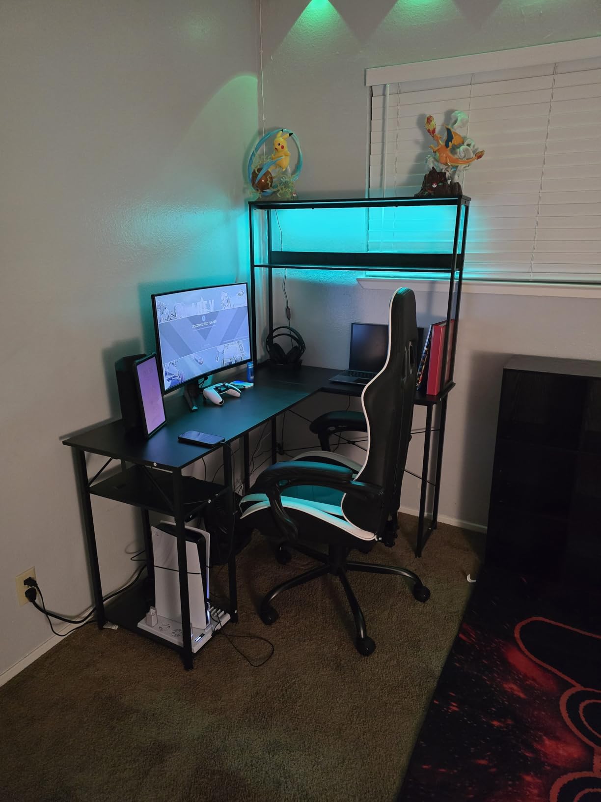 ODK 53 Inch L Shaped Gaming Desk with Hutch & Headphone Hook customer photo 1