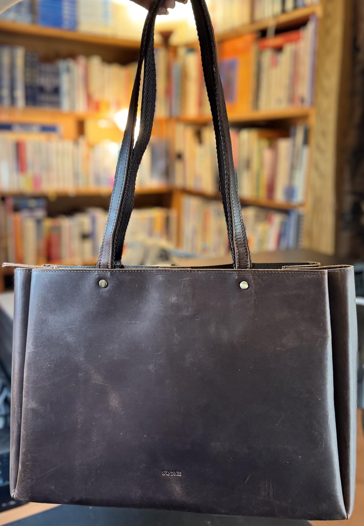 S-ZONE Genuine Leather Tote Bag for Women Work Large Shoulder Handbag customer photo 1