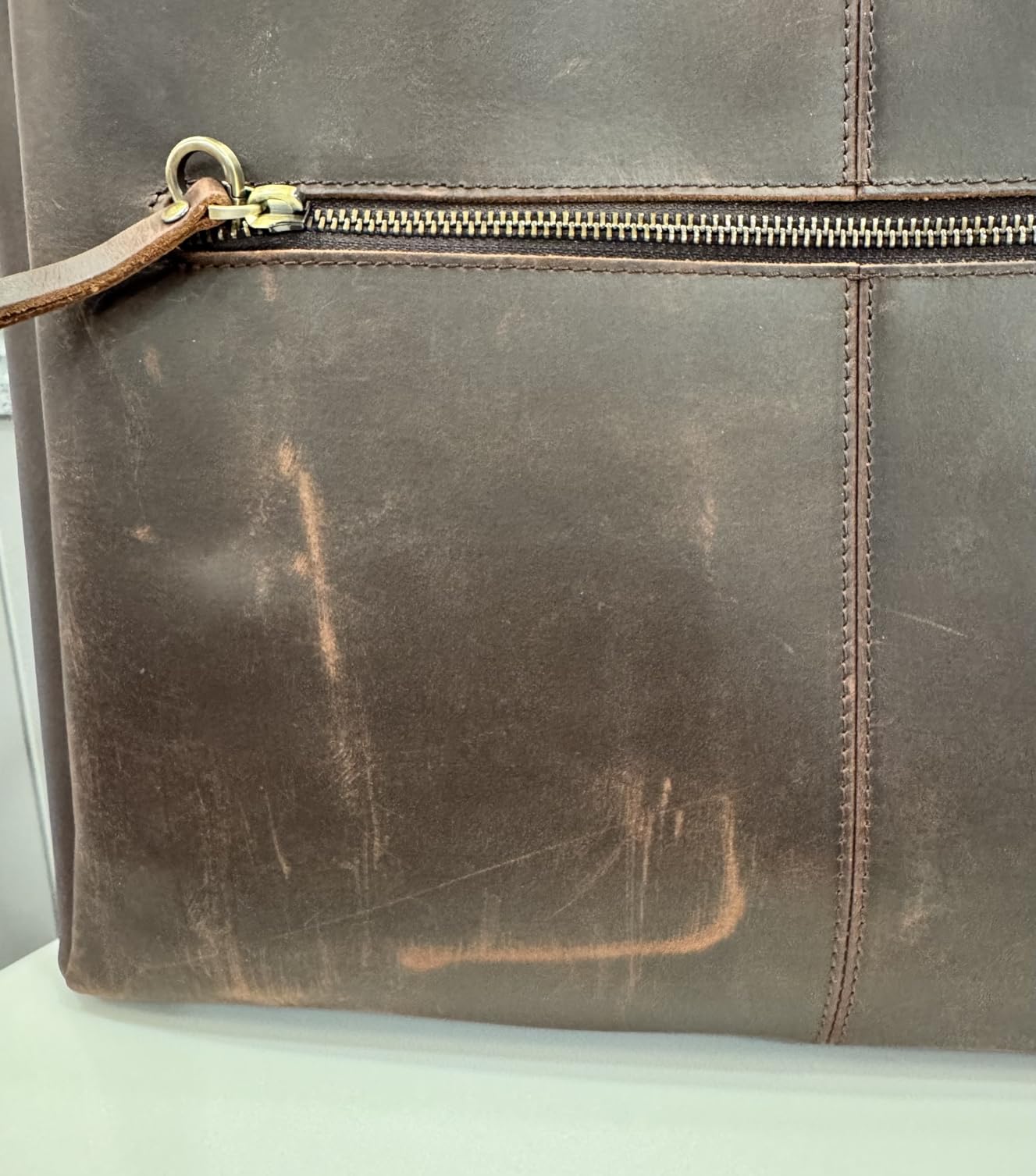 S-ZONE Genuine Leather Tote Bag for Women Work Large Shoulder Handbag customer photo 2