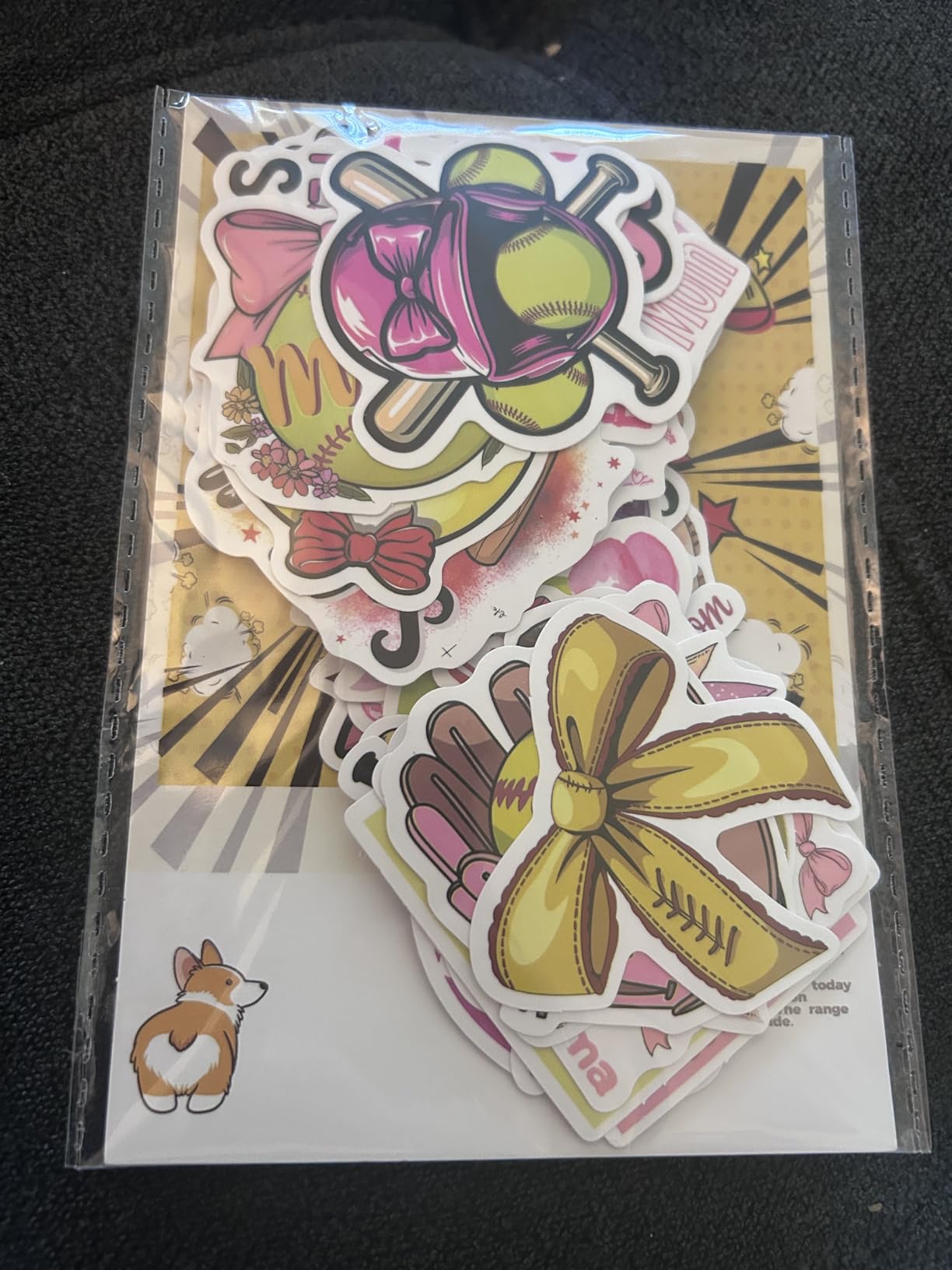 50PCS Pink Coquettte Bows Softball Stickers, Cute Motivational Vinyl Waterproof Stickers for Water Bottles,Helmets, Luggage, Teaching Incentives, Softball Gifts for Girls Kids, Teens and Adults customer photo 1