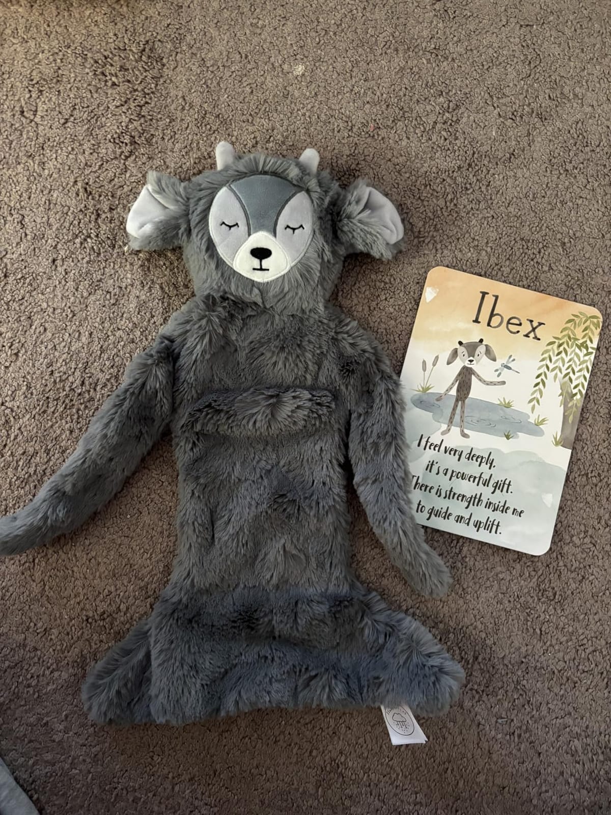 Slumberkins Ibex Snuggler & Affirmation Card Bundle, Ages 0+ | Includes Ibex Snuggler plush and affirmation card to encourage emotional courage, resilience, empathy and confidence customer photo 1