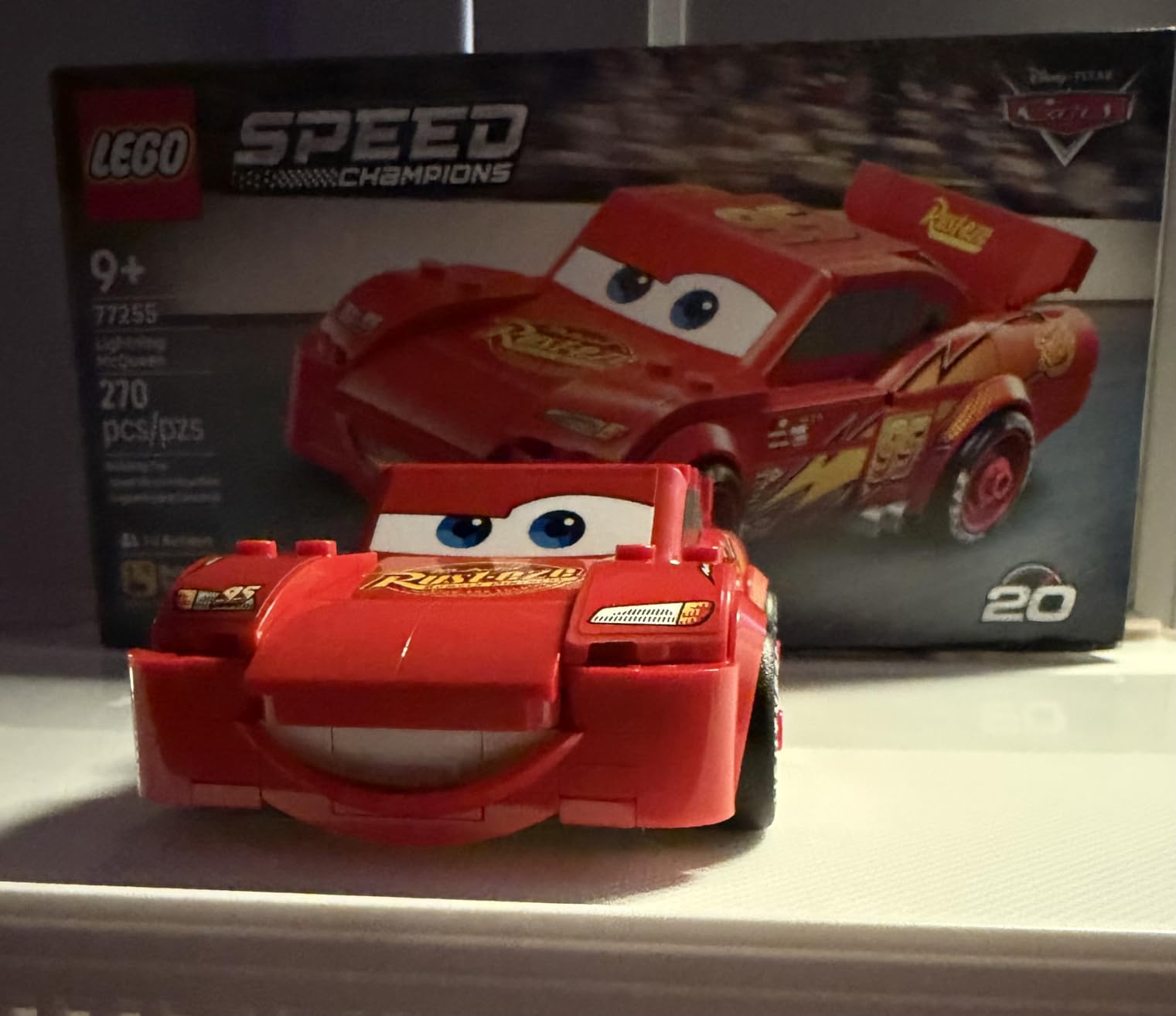 LEGO Speed Champions Lightning McQueen Toy - Disney Pixar Cars Building Blocks for Kids, Boys & Girls, Ages 9+ - Pretend Play Race Car & Bedroom Shelf Display - 77255 customer photo 1