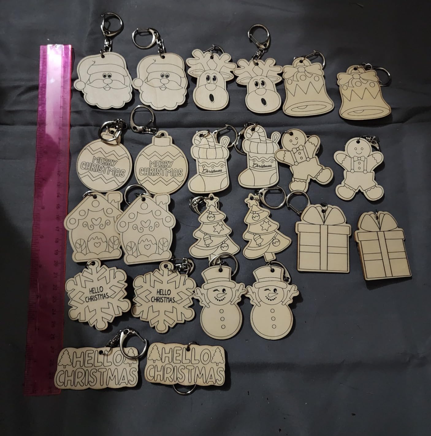 RattanView 24 Pcs Kwanzaa Craft Keychains DIY Candles Keychain, 12 Styles | Wooden Blank Kwanzaa Candles Crafts Keychains, Color Your Own Kwanzaa Decor Gifts, Sunday School Classroom Home Party customer photo 1