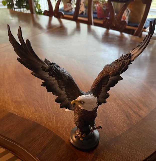 Patriotic Eagle Statue Wild Bird Eagle Decor, 12 Inch Resin Eagle Statue Decor, American Eagle Bird Sculpture, Used for Home Office Decoration, Eagle Scout Gift, American Citizen Gift customer photo 1