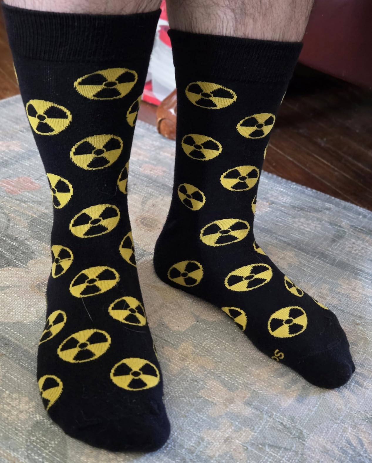 Nuclear Radiation Dress Socks Funny Novelty Crazy Fun Design Men Size 8-12 Cotton Casual Crew Colorful Funky Fancy Socks Gift for Men customer photo 1