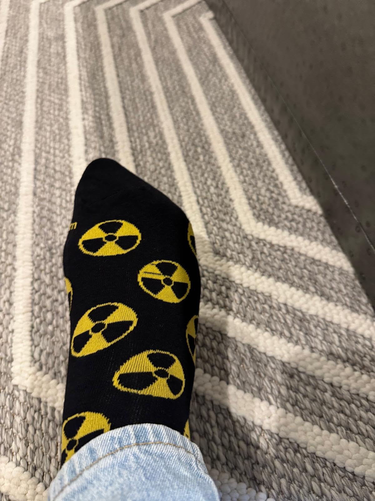 Nuclear Radiation Dress Socks Funny Novelty Crazy Fun Design Men Size 8-12 Cotton Casual Crew Colorful Funky Fancy Socks Gift for Men customer photo 2