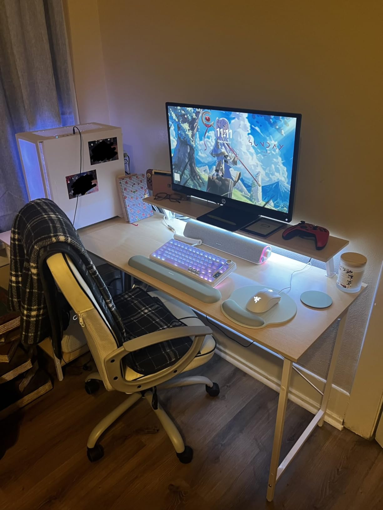 Mericonia 40 in Corner Desk with Monitor Stand, Small L Shaped Gaming Desk customer photo 2