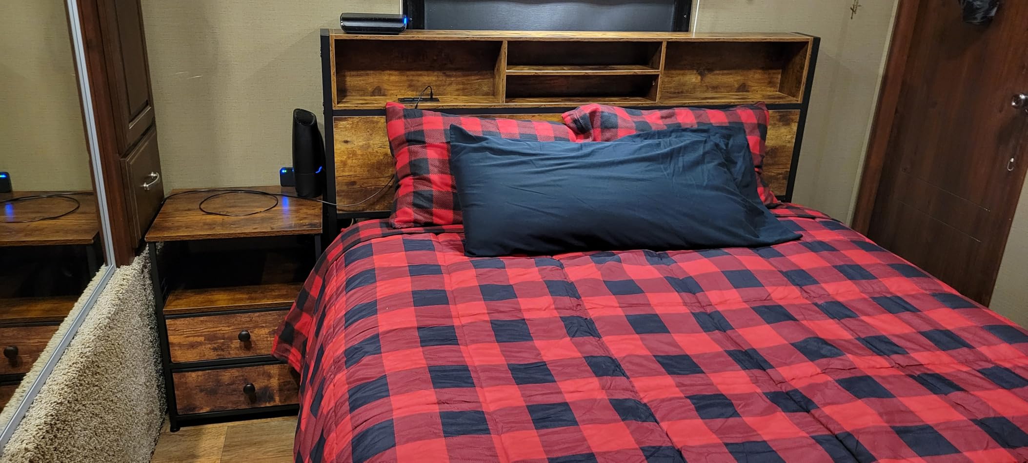 EnHomee Full Bed Frame with 6 Storage Drawers, Charge Station,Noise-Free customer photo 2