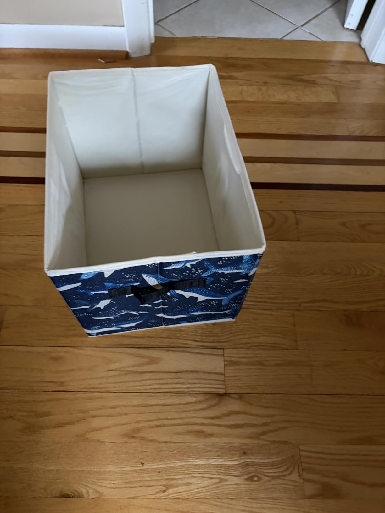 Navy Blue Ocean Whale Shark Storage Box Bins, Coastal Beach Fish Collapsible Storage Basket Organizer for Bedroom Laundry Room Kids Room Nursery Clothes Books, Decor for Room customer photo 1