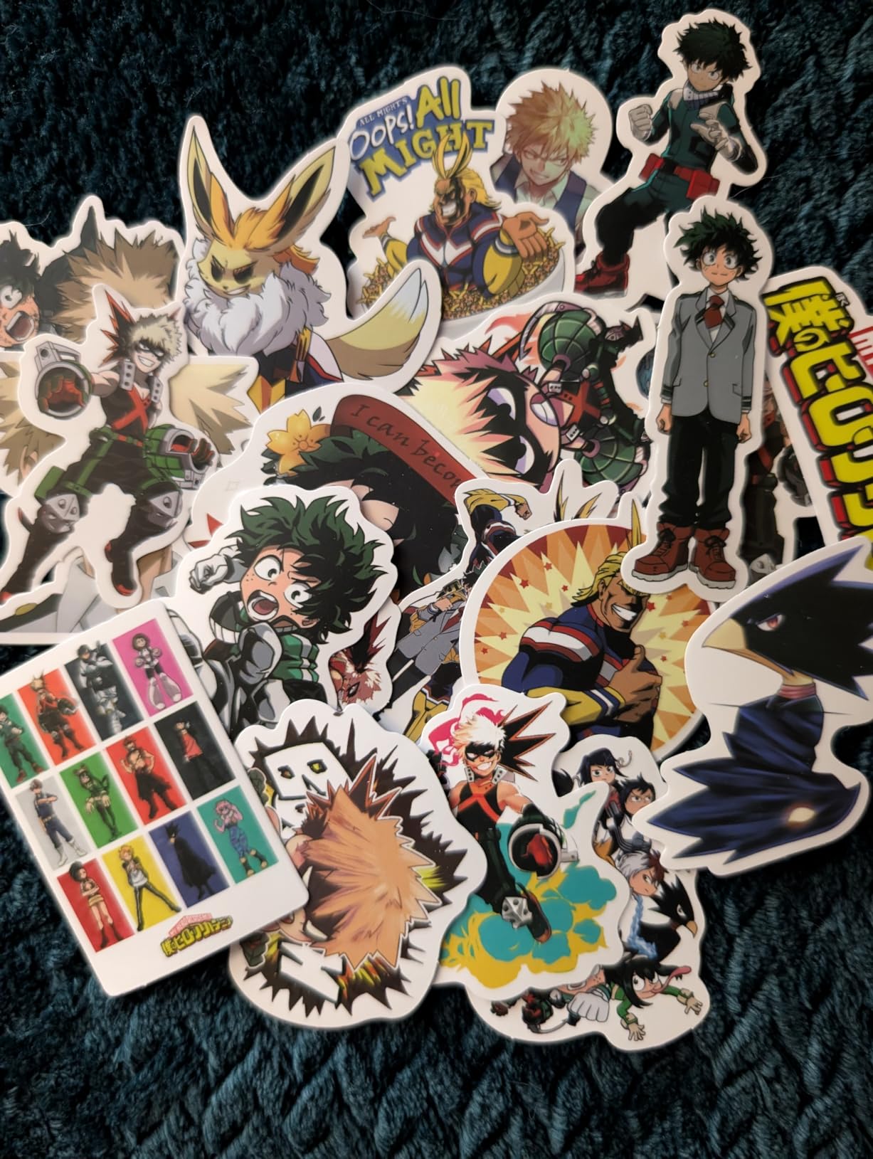 50pcs My Hero Academia Stickers for Kids, Cool Waterproof Vinyl Decal for Teen Adult Boy Laptop, Travel Case, Phone, Bike, Water Bottle, Guitar, Computer, Skateboard (My Hero) customer photo 1