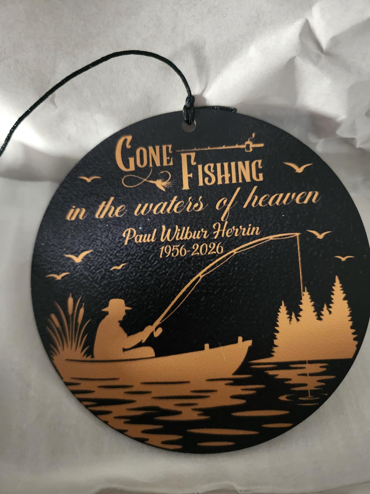 Personalized Hunting Memorial Wind Chime – “Hunting in Fields of Heaven” Wind Chimes – Custom Name & Years – Outdoor Sympathy Gift for Hunters, Dad, or Grandpa – Memorial Garden Décor customer photo 1