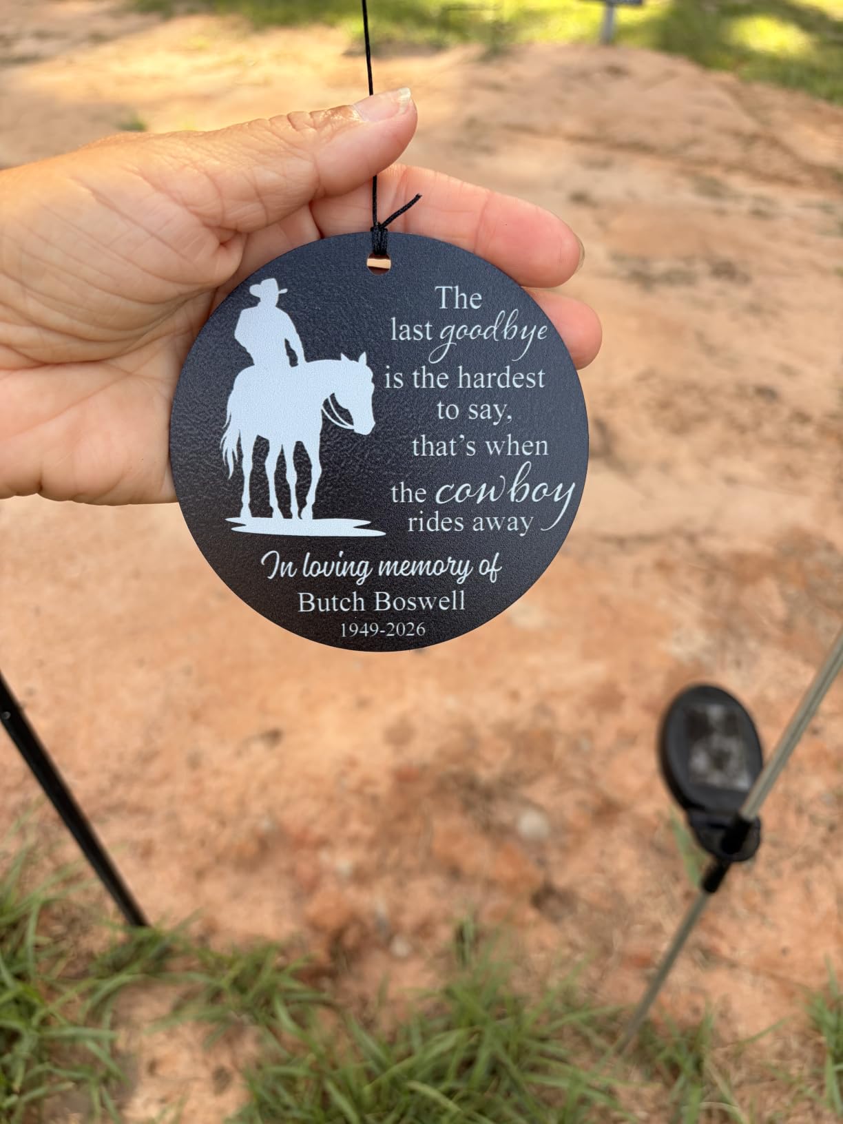 Personalized Hunting Memorial Wind Chime – “Hunting in Fields of Heaven” Wind Chimes – Custom Name & Years – Outdoor Sympathy Gift for Hunters, Dad, or Grandpa – Memorial Garden Décor customer photo 2