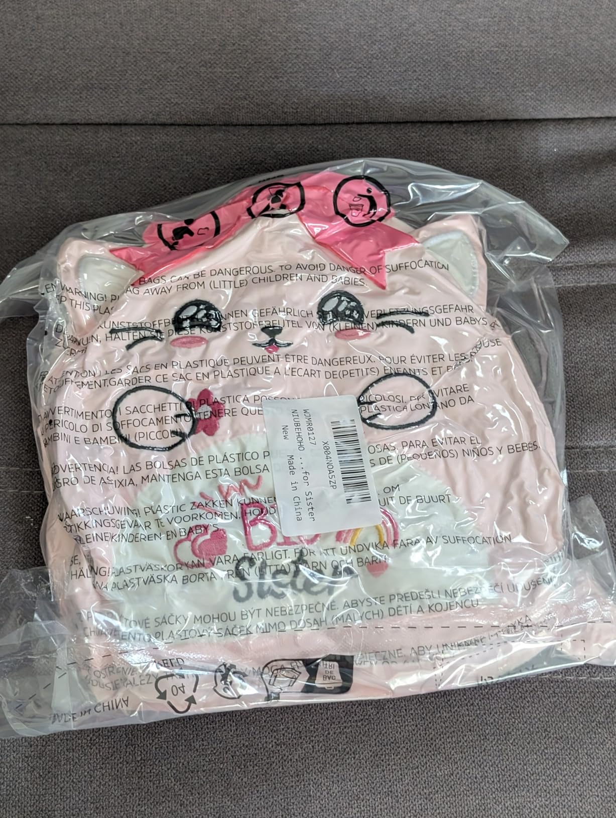 Big Sister Gifts Bear Plush – Pink Bear Stuffed Animal I'm the Big Sister Embroidery Soft Plush Pillow for Girl Sister's Birthday New Baby Announcement Sibling Gift 11 Inch customer photo 2