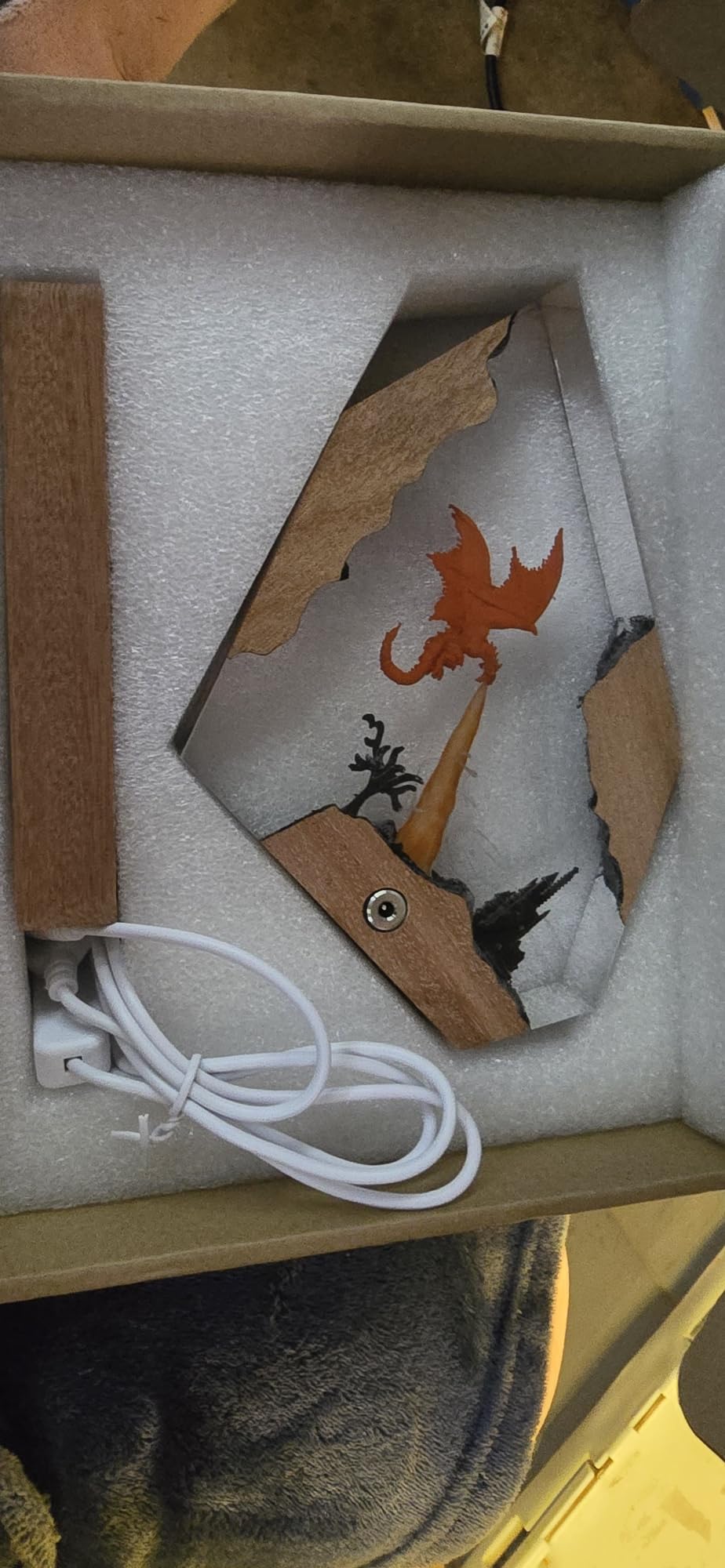 Epoxy Shark Ocean Resin Lamp, Handmade Resin Night Light with USB Port customer photo 1