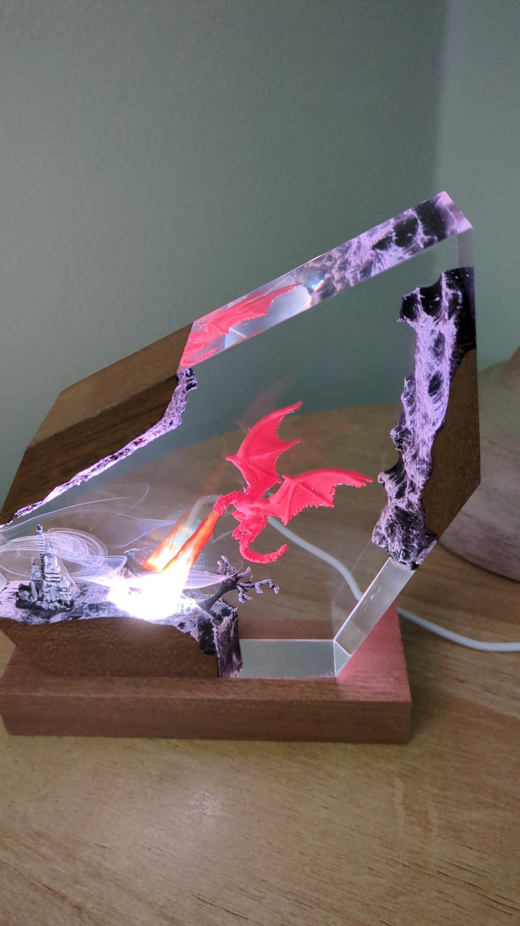 Epoxy Shark Ocean Resin Lamp, Handmade Resin Night Light with USB Port customer photo 2