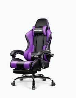 GTPLAYER Gaming Chair, Computer Chair with Footrest and Lumbar Support, Height Adjustable Game Chair with 360°-Swivel Seat and Headrest and for Office or Gaming (Pearl White) customer photo 2