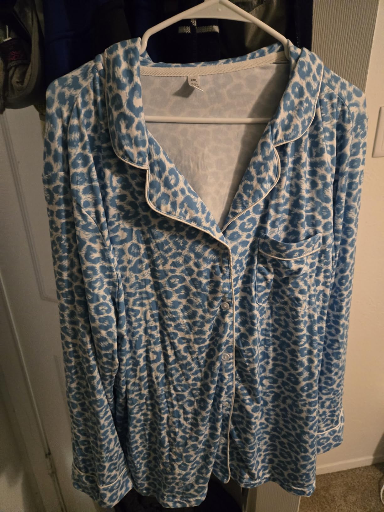 Leopard Print Pajamas for Women Notch Collar Long Sleeve Pjs Button Down Soft Sleepwear 2 Piece Lounge Sets customer photo 2