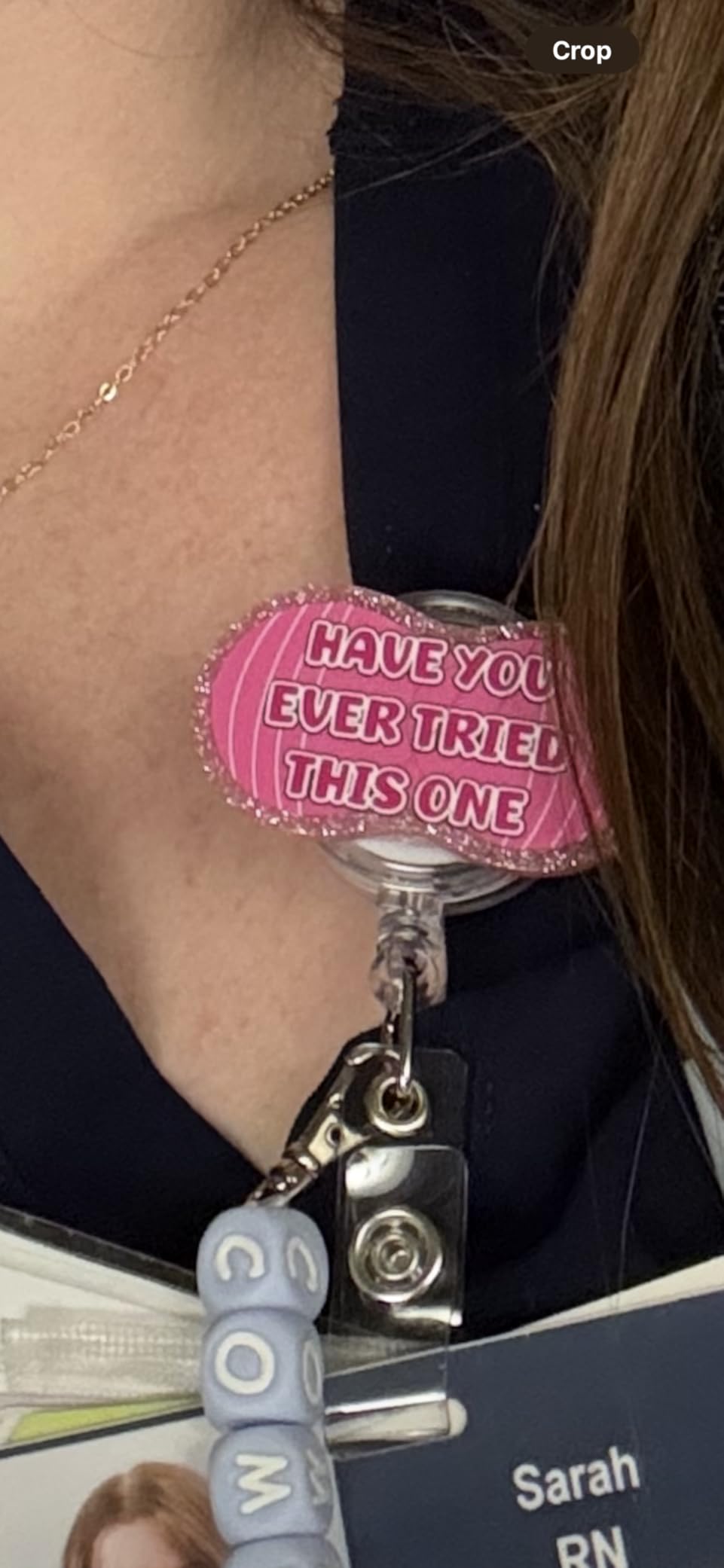 IDK,I Just Take The Pictures Funny Radiology Skeleton RT Nurse Badge Reel customer photo 1