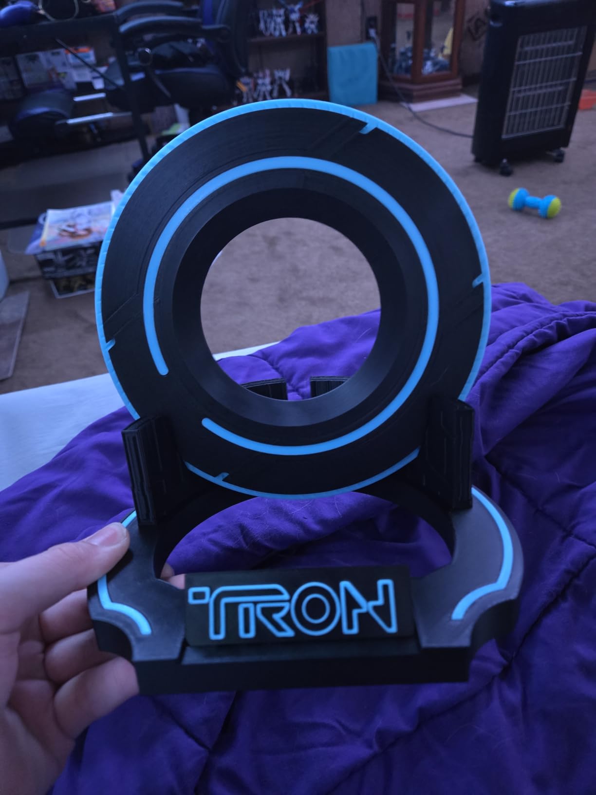 Futuristic Identity Disk Display with Stand Inspired by Tron Disc customer photo 1