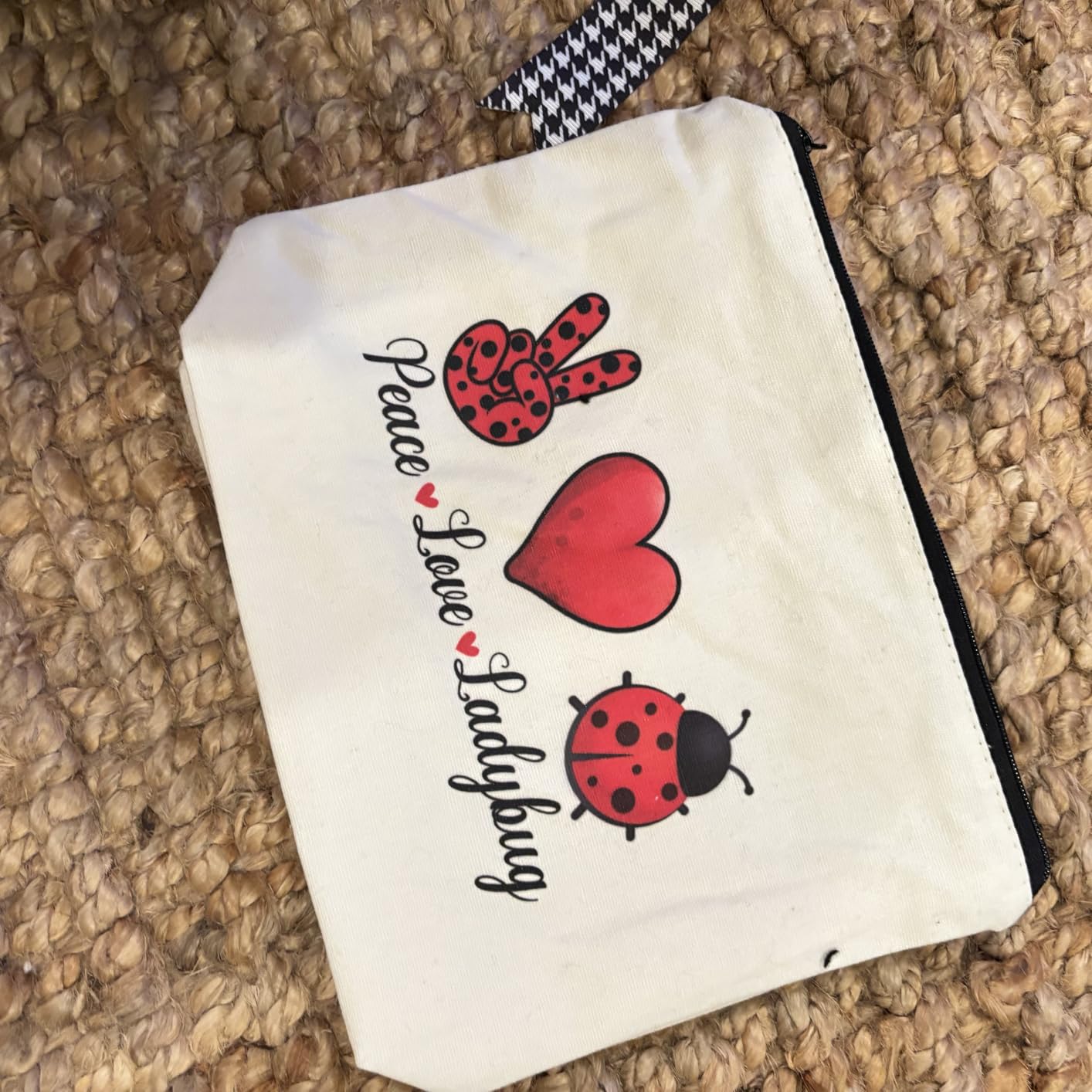 InnoBeta Ladybug Gifts Canvas Tote Bag - Peace Love Ladybug customer photo 1