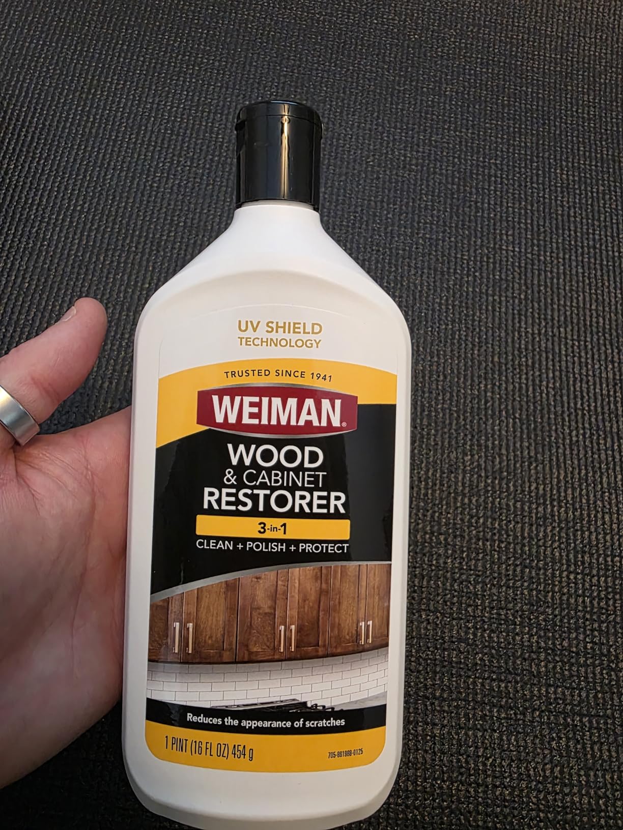 Weiman Wood Restore and Repair Kit, Wood Floor Scratch Repair, Furniture Markers Touch Up, Cabinet Cleaner, Removes Dirt & Reduces Scratches, Safe for Table, Desk, & Chair, UV Shield Technology customer photo 1