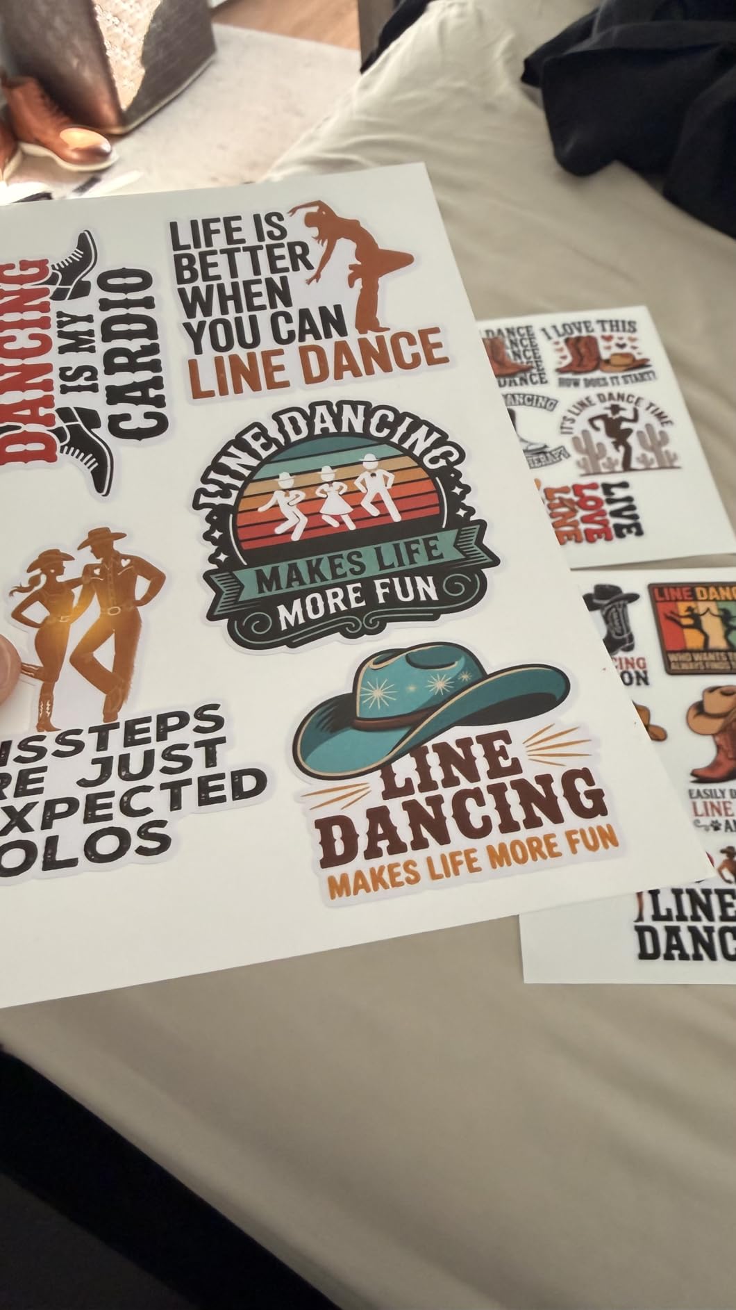 20PCS Line Dance Stickers - Funny Western Line Dancing Decals for Dancers, Country Music Fans, Dance Instructors, Laptop, Water Bottles, Journals, Scrapbook customer photo 2