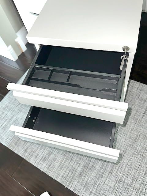 Guizeeopo Metal File Cabinet with Lock, 3 Drawer Lateral File Cabinets for Home Office, Heavy Duty Office Storage Cabinet for A4/Letter/Legal Size, Assembly Required(Black) customer photo 2