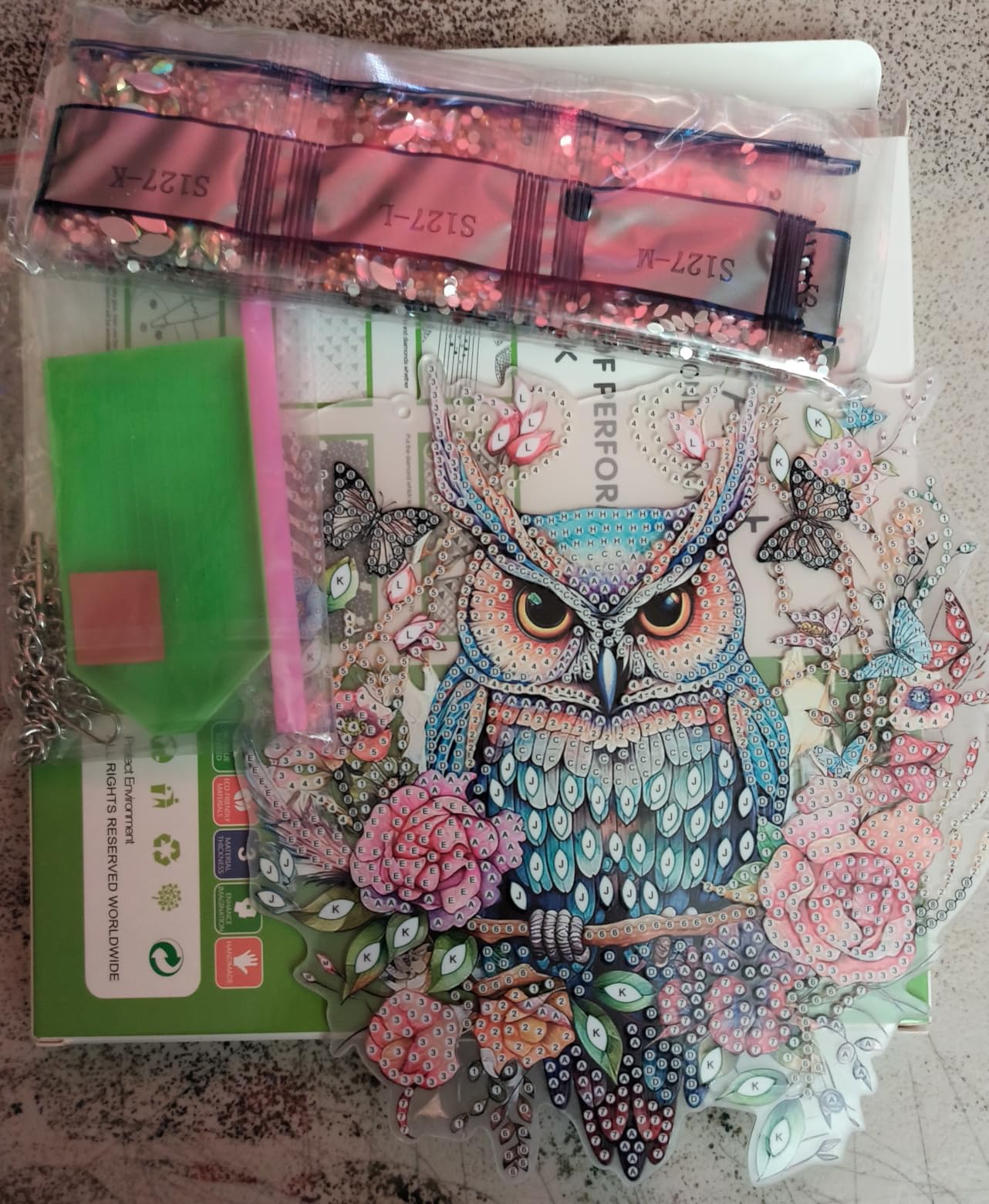 GHHKUD Cute Hedgehog Diamond Art Hanging Kit for Adults, DIY Double Sided Diamond Painting Hanging Easter Kits Adults, Special Shaped Acrylic Ornaments Pendants for Window Home Garden Wall customer photo 2