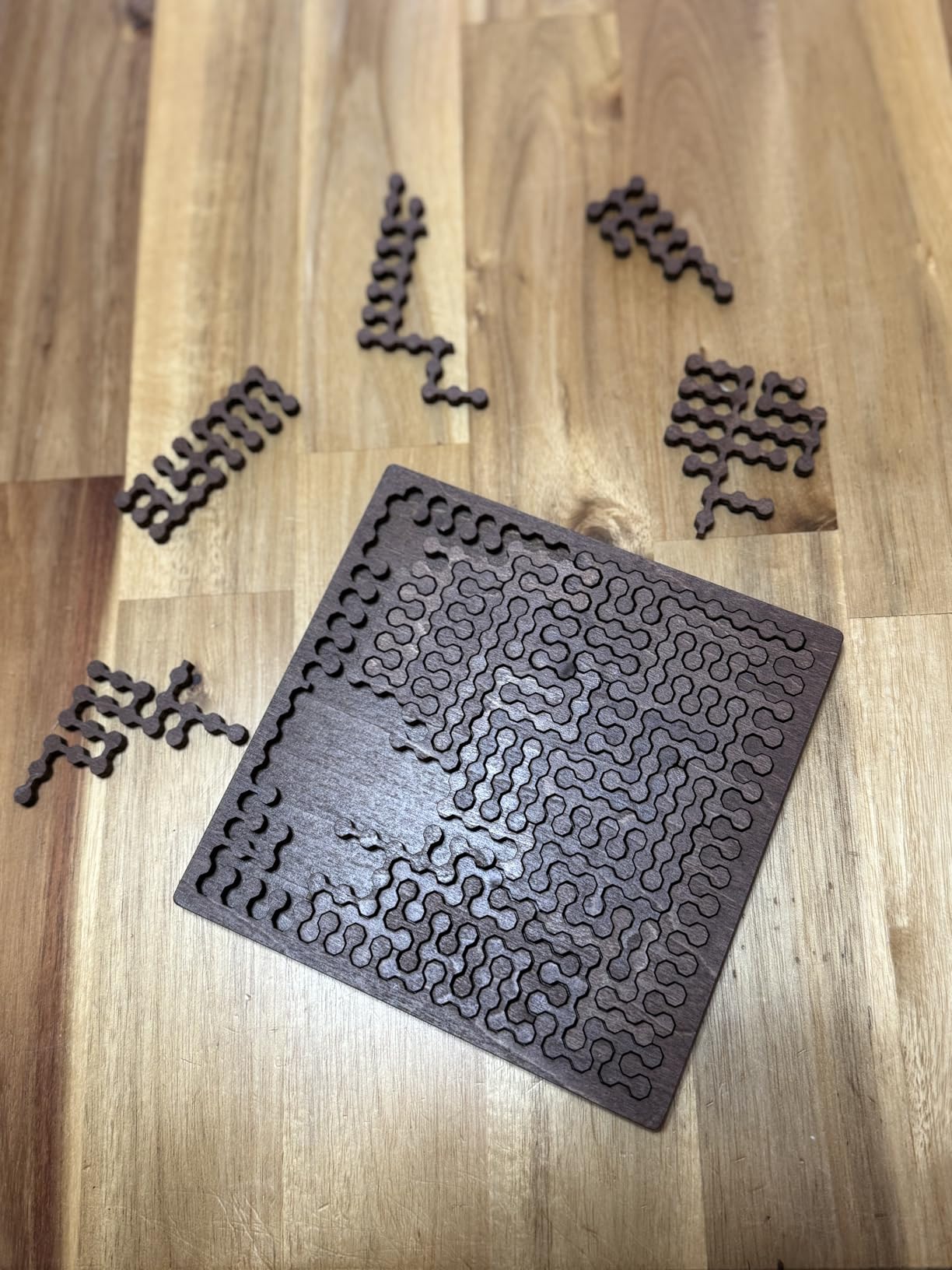 Fractal Tray Puzzle, Fractal Puzzles for Adults, Irregular Wooden Jigsaw, Mind Bending Hilbert Curve Puzzle, Challenging Portable Brain Training Game (KeyMaze) customer photo 1