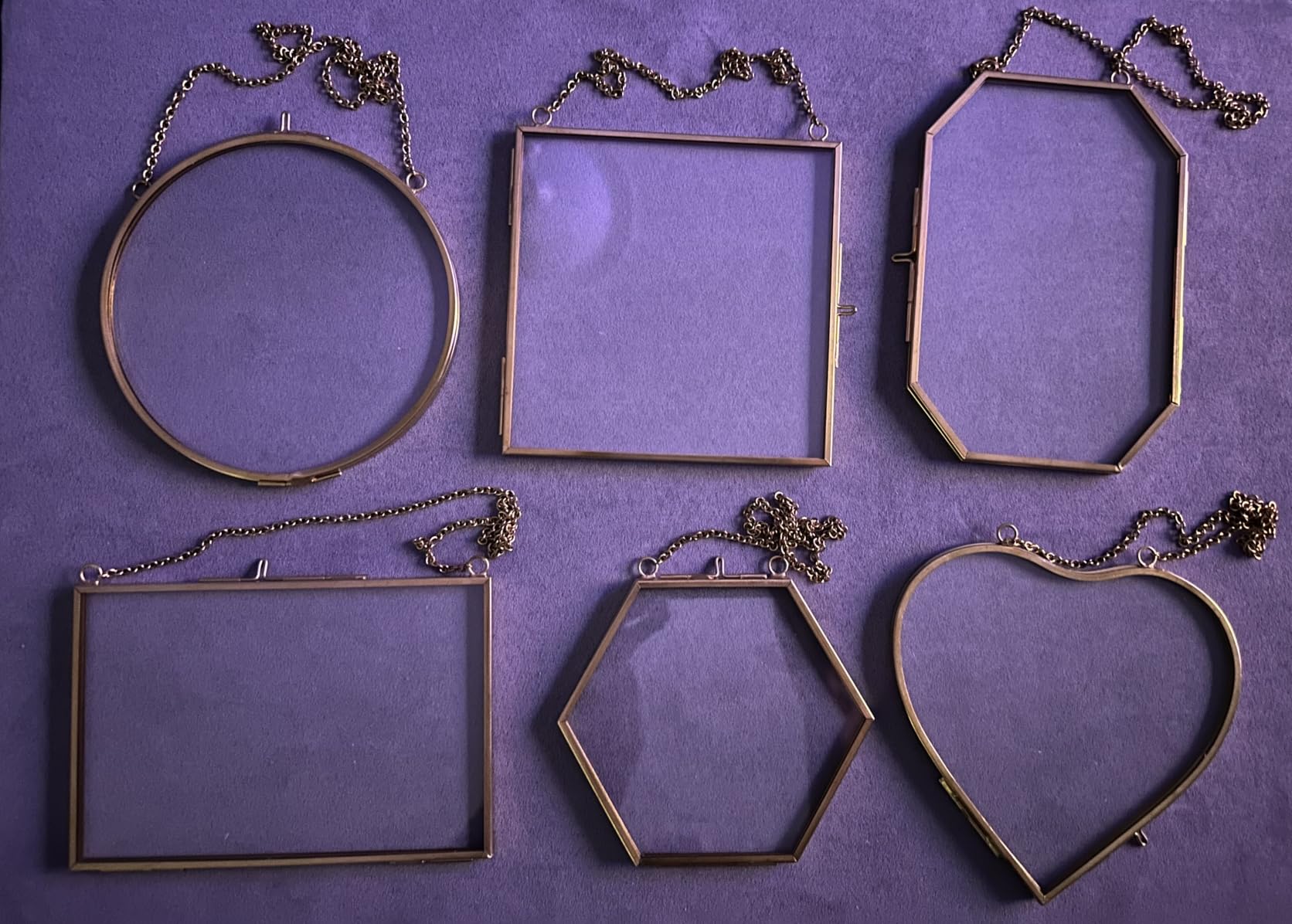 Pressed Flower Frames, Double Glass Hanging Picture Frames 6PCS customer photo 2