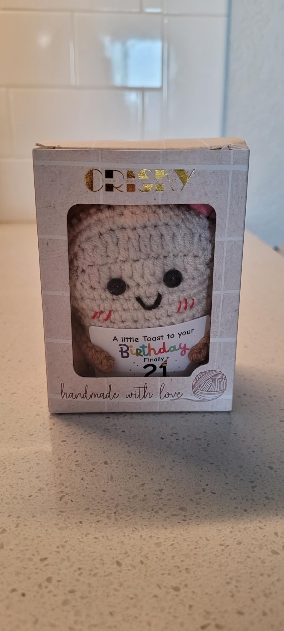 Crisky Handmade Funny Graduation Gifts, Positive Crochet Toast with Little Graduation Card and Grad Caps - You are Totally Amazing - Grad Gifts for College University Masters Degree customer photo 1
