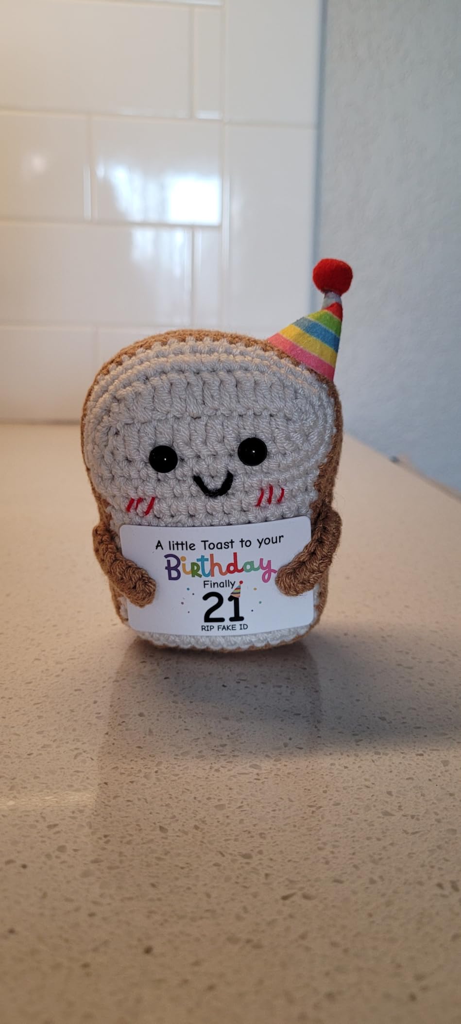 Crisky Handmade Funny Graduation Gifts, Positive Crochet Toast with Little Graduation Card and Grad Caps - You are Totally Amazing - Grad Gifts for College University Masters Degree customer photo 2