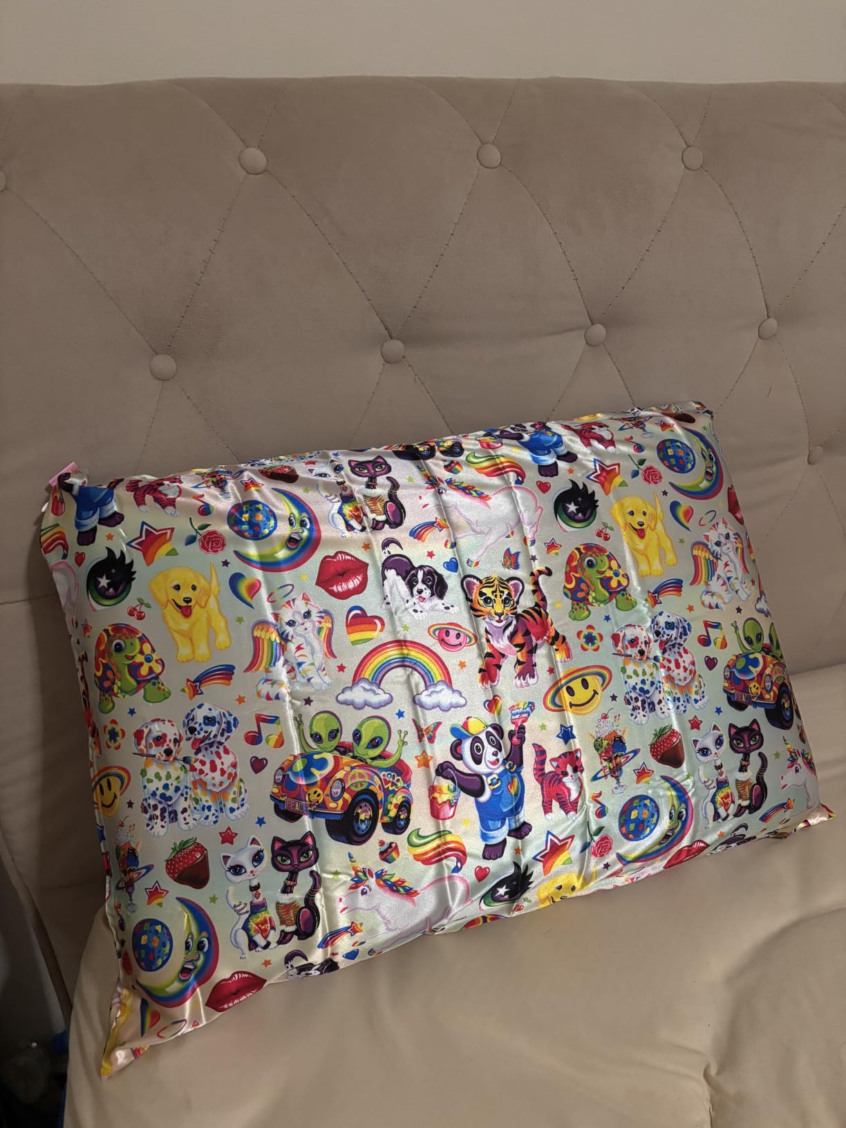 Bridgerton x Kitsch Satin Pillowcase W/Zipper - Size 19x26, Wisteria customer photo 2