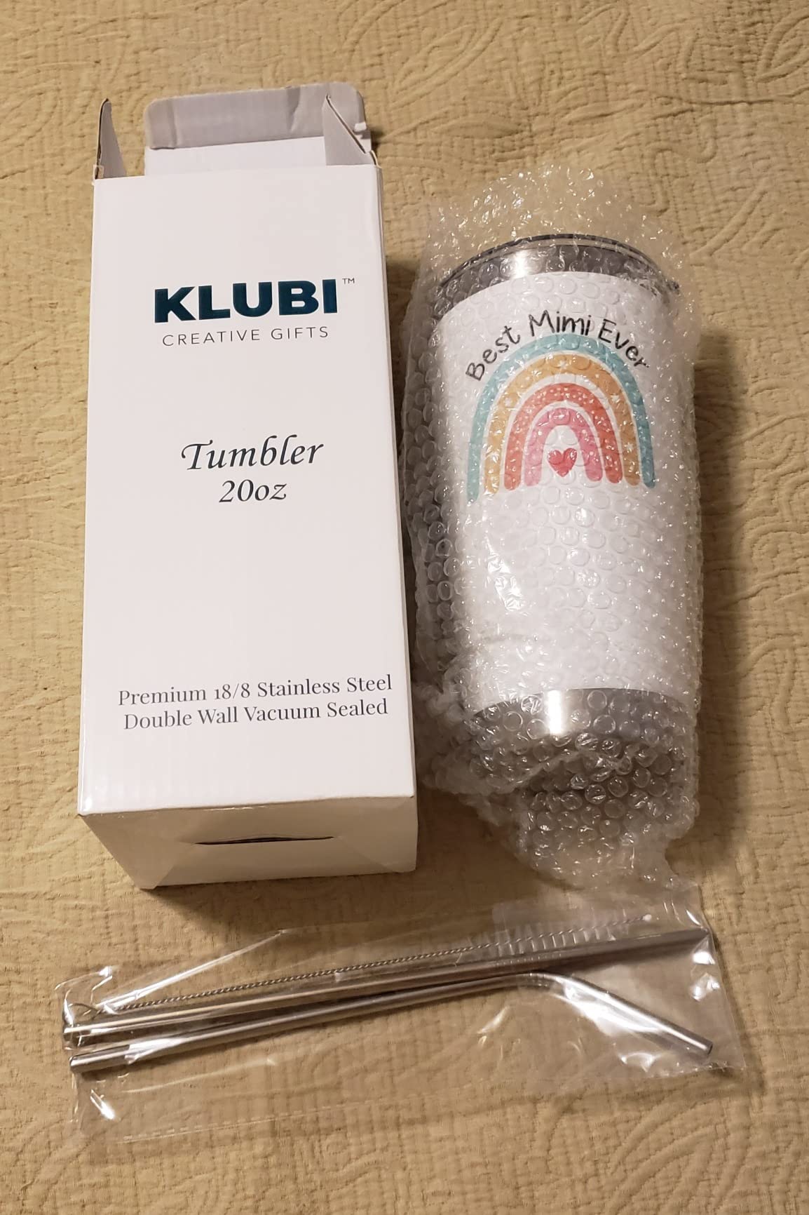 KLUBI Great Grandma Gifts Coffee Tumbler/Mug 20oz – Mom Grandma, Promoted to, Baby Announcement, Funny Great Grandmother Gift for Women, Mothers Day Gift from Kids Grandkids customer photo 1