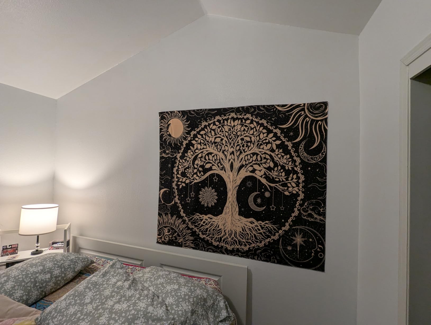 Avinyl Space Ceiling Tapestry for Bedroom, Starry Night Sky Poster Backdrop Forest Tapestries, Stars Aesthetic Decorations Wall Hanging for Dorm Living Room 51
