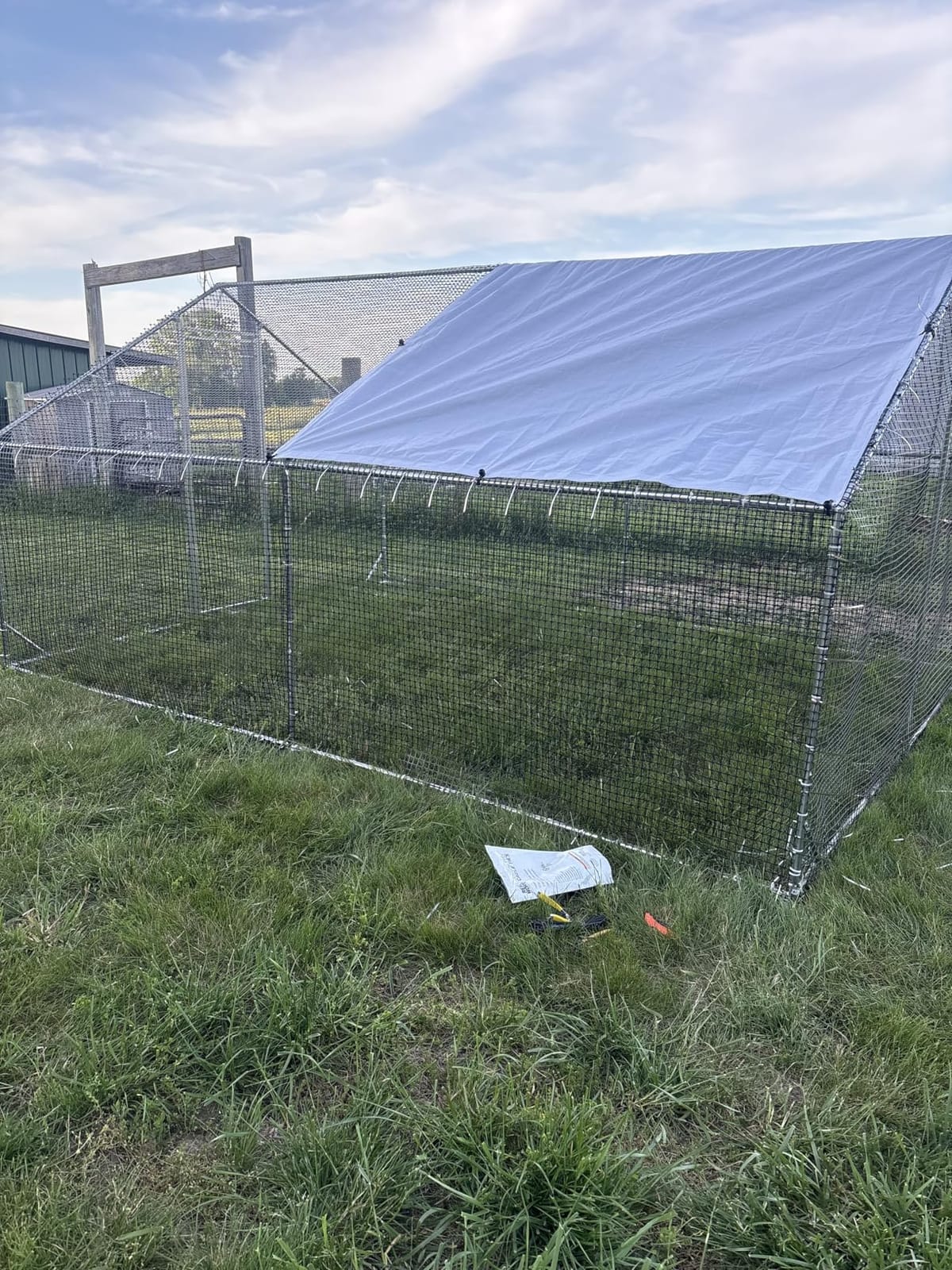 CAMMOO Walk in Chicken Coop, 19.7x9.8x6.6ft Chicken Run for Yard with Cover customer photo 2