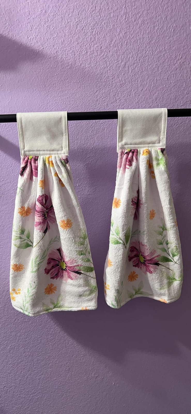 Bunny Eucalyptus Leaves Flowers Easter Kitchen Towels with Hanging Loops Spring Holiday Decoration Rabbit Floral Hanging Hand Towels Set of 2 Dish Towel Soft Absorbent Bath Tie Towels customer photo 2