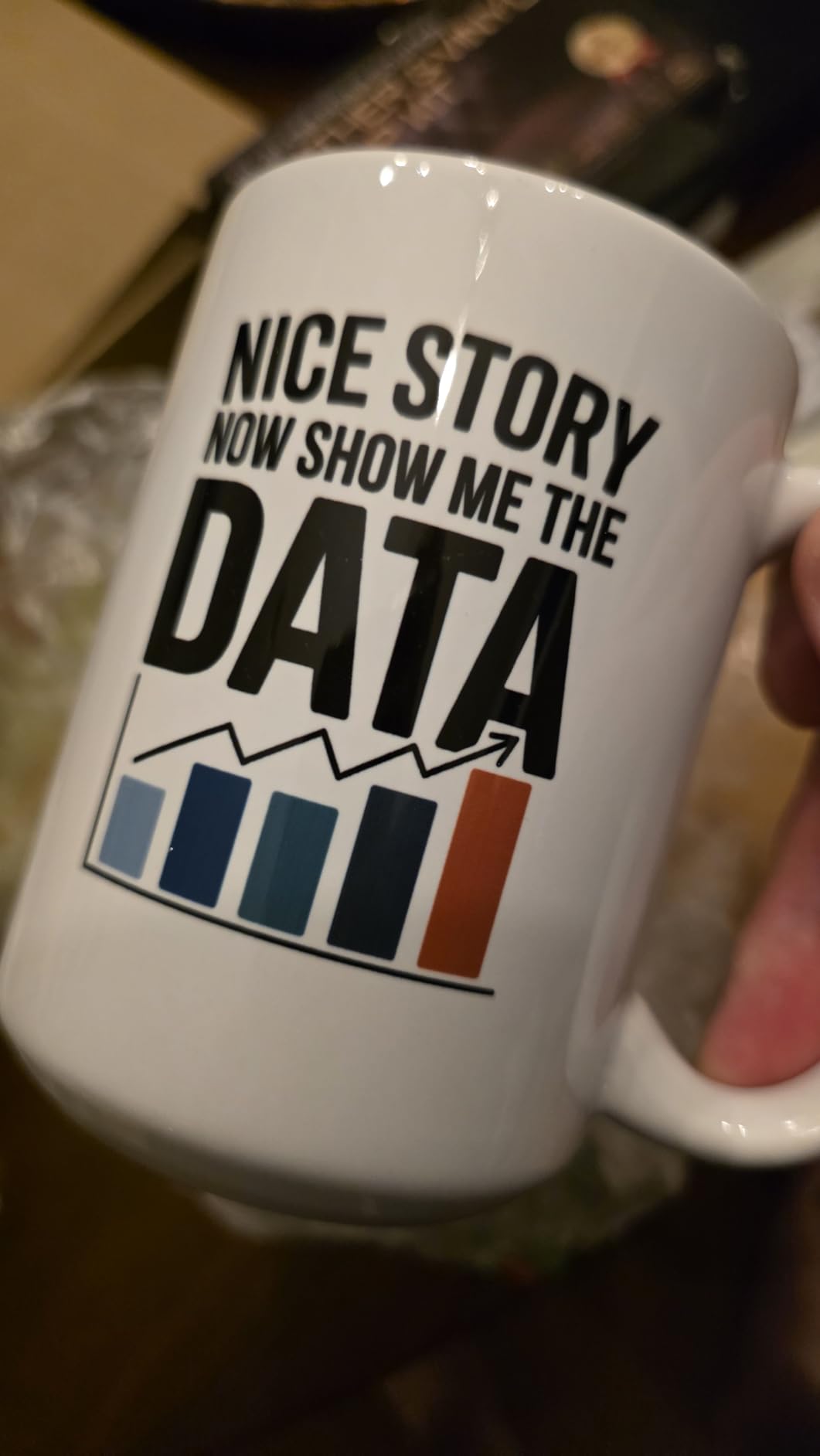 Casitika Data Science Gifts. 15 Oz Show Me The Data Coffee Mug For Analysts. Researchers or Statisticians Nerd Humor Cup. Gift For Work Office Coworker. customer photo 2