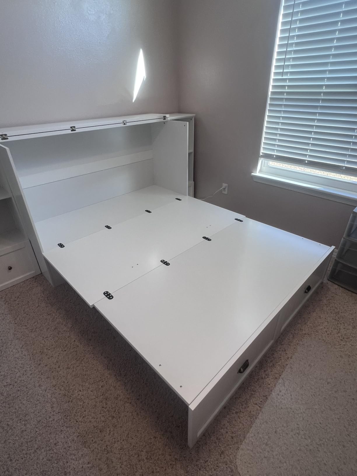 AMERLIFE Queen Size Murphy Bed with Bedside Tables & 3 Storage Drawers customer photo 2